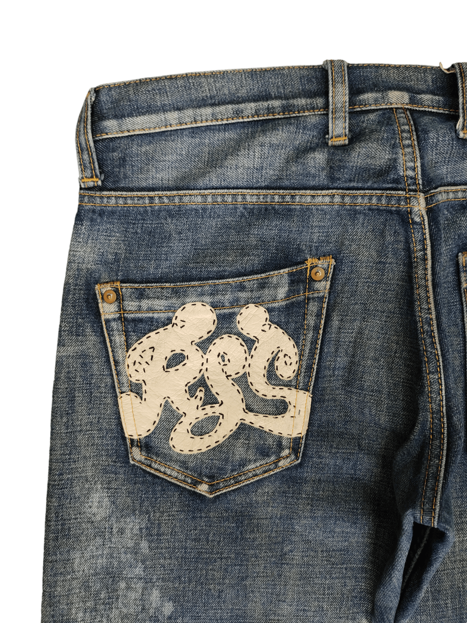 Kapital Japanese Brand Rna Inc. Acid Wash Distressed Denim Jeans Size US 32 / EU 48 - 17 Thumbnail