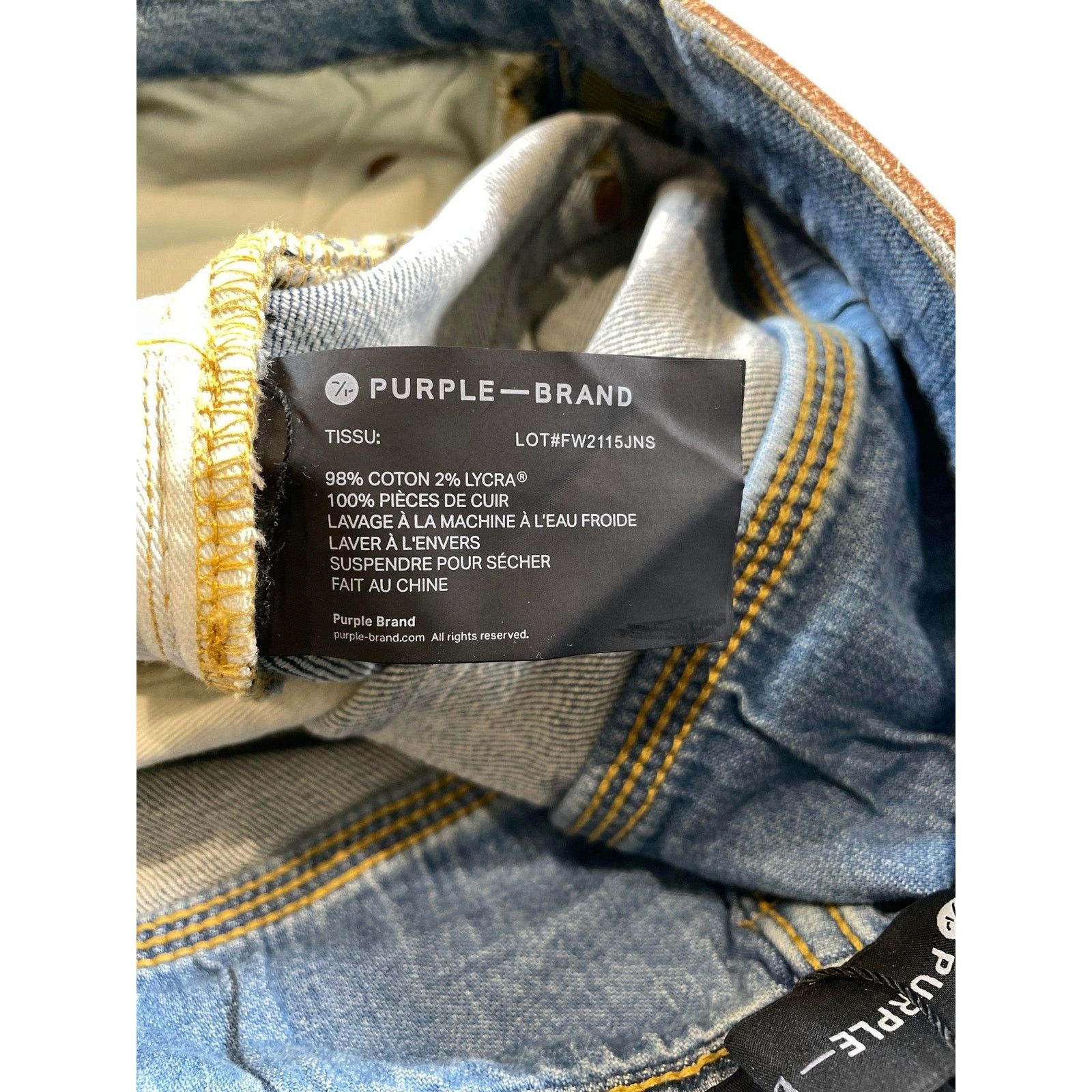 Purple Brand Purple Brand Ripped Splatter Light Wash Jeans Size US 32 / EU 48 - 3 Thumbnail