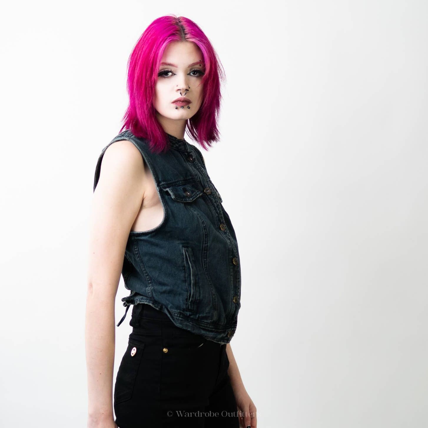 Free People Free People Lace Up Denim Trucker Vest - M Size M / US 6-8 / IT 42-44 - 4 Thumbnail