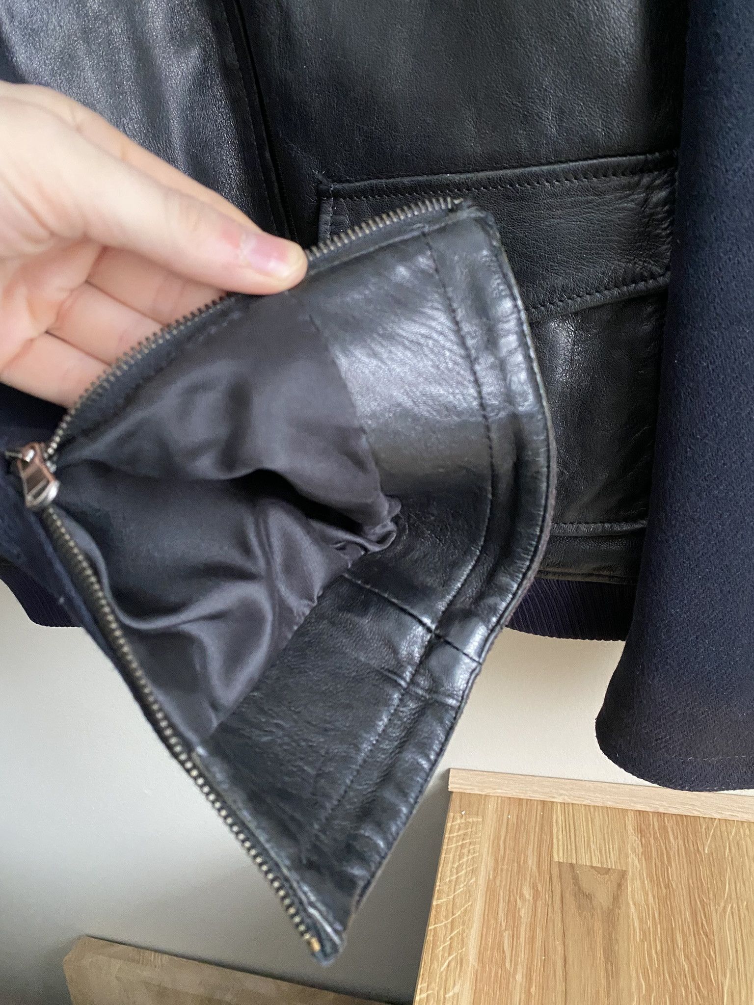 Other Calf Skin / Wool Sleeves - Flannel Lined Leather Jacket Size US L / EU 52-54 / 3 - 9 Thumbnail