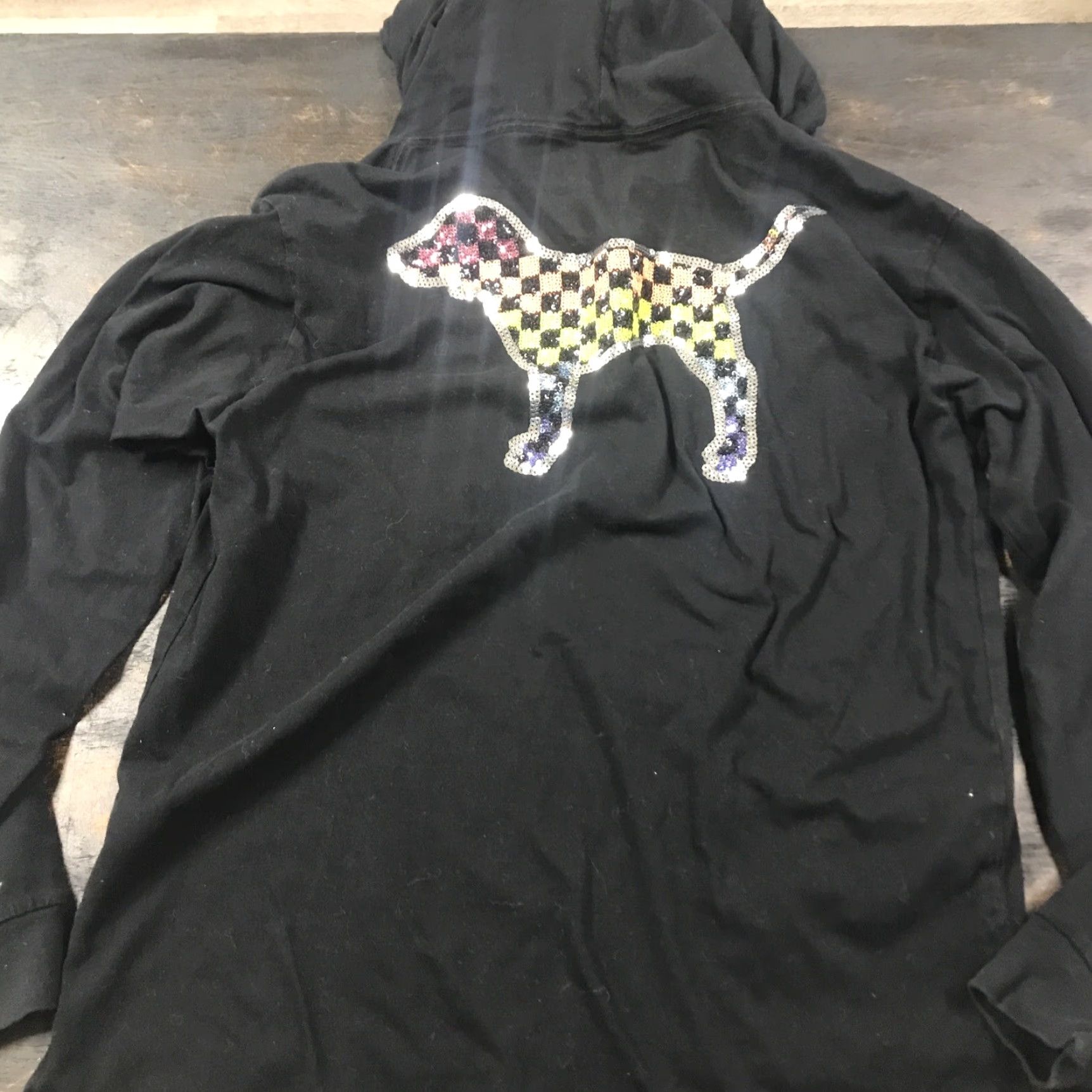 Victoria's Secret PINK Victoria's Secret Long Sleeve Hoodie S Tshirt Women Regular Black Logo Crew Neck Pullover Soft Cotton Hoodie Size S / US 4 / IT 40 - 4 Thumbnail