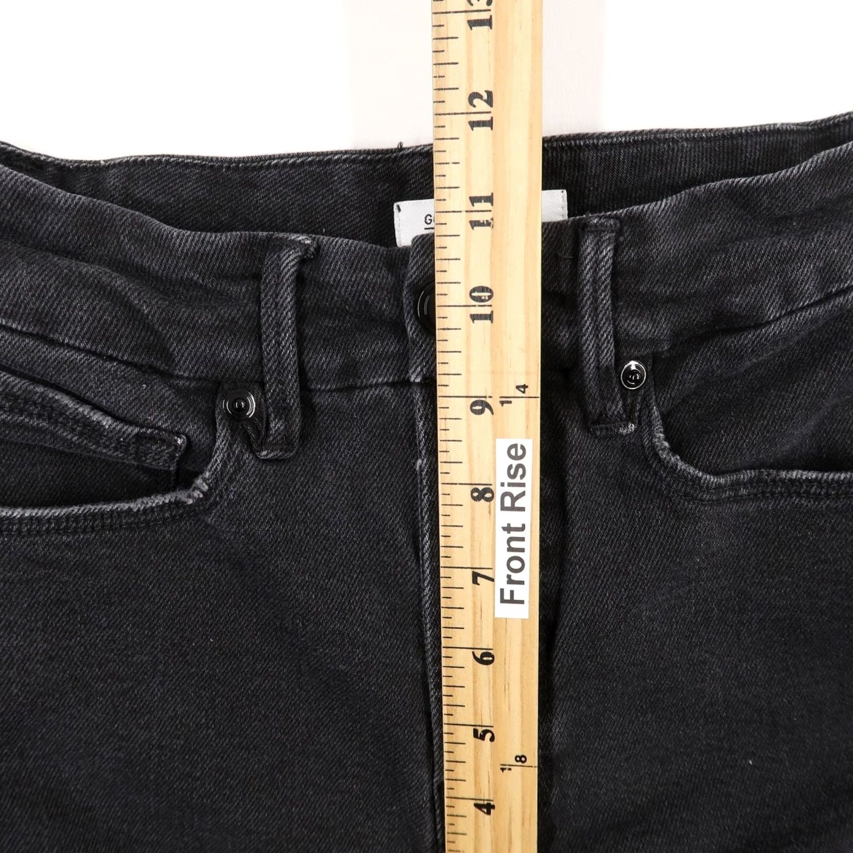 Good American Good American Jeans Womens 2 Black Curve Skinny High Rise Distressed Size 26" / US 2 / IT 38 - 7 Thumbnail