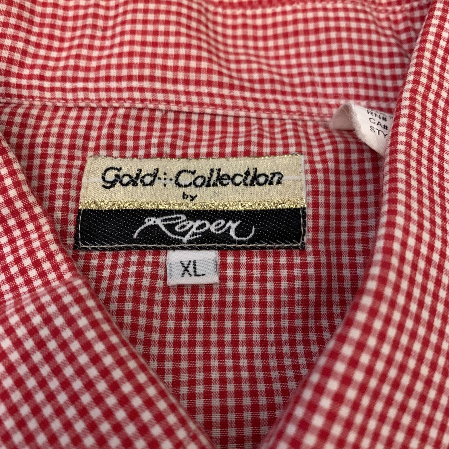 Roper Roper Western Shirt Mens Size XL Pearl Snap Long Sleeve Red Gold Collection Size US XL / EU 56 / 4 - 4 Thumbnail