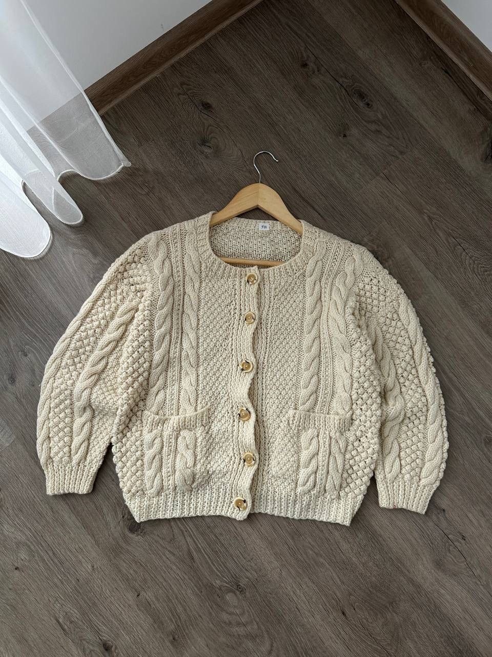 Vintage Vintage Cardigan Wool Beige Scotland Pocket Sweater Size M / US 6-8 / IT 42-44 - 7 Thumbnail