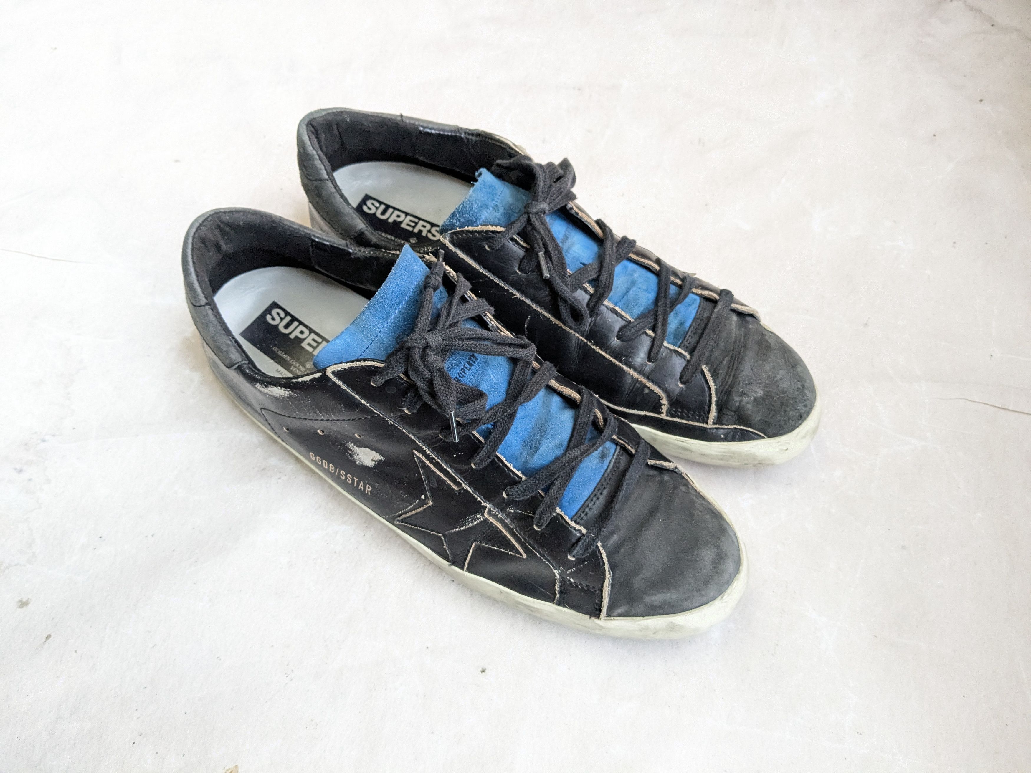 Golden Goose Golden Goose Superstar 12 45 Black Blue Low Tops Size US 12 / EU 45 - 1 Thumbnail