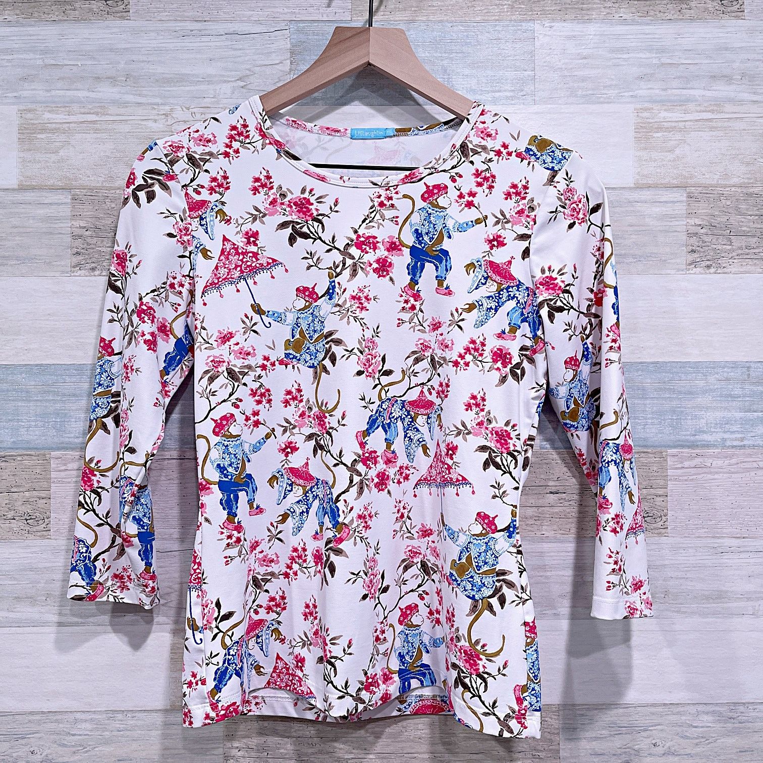 J.McLaughlin J MCLAUGHLIN Floral Asian Painting 3/4 Sleeve Top Womens XS Size XS / US 0-2 / IT 36-38 - 2 Thumbnail