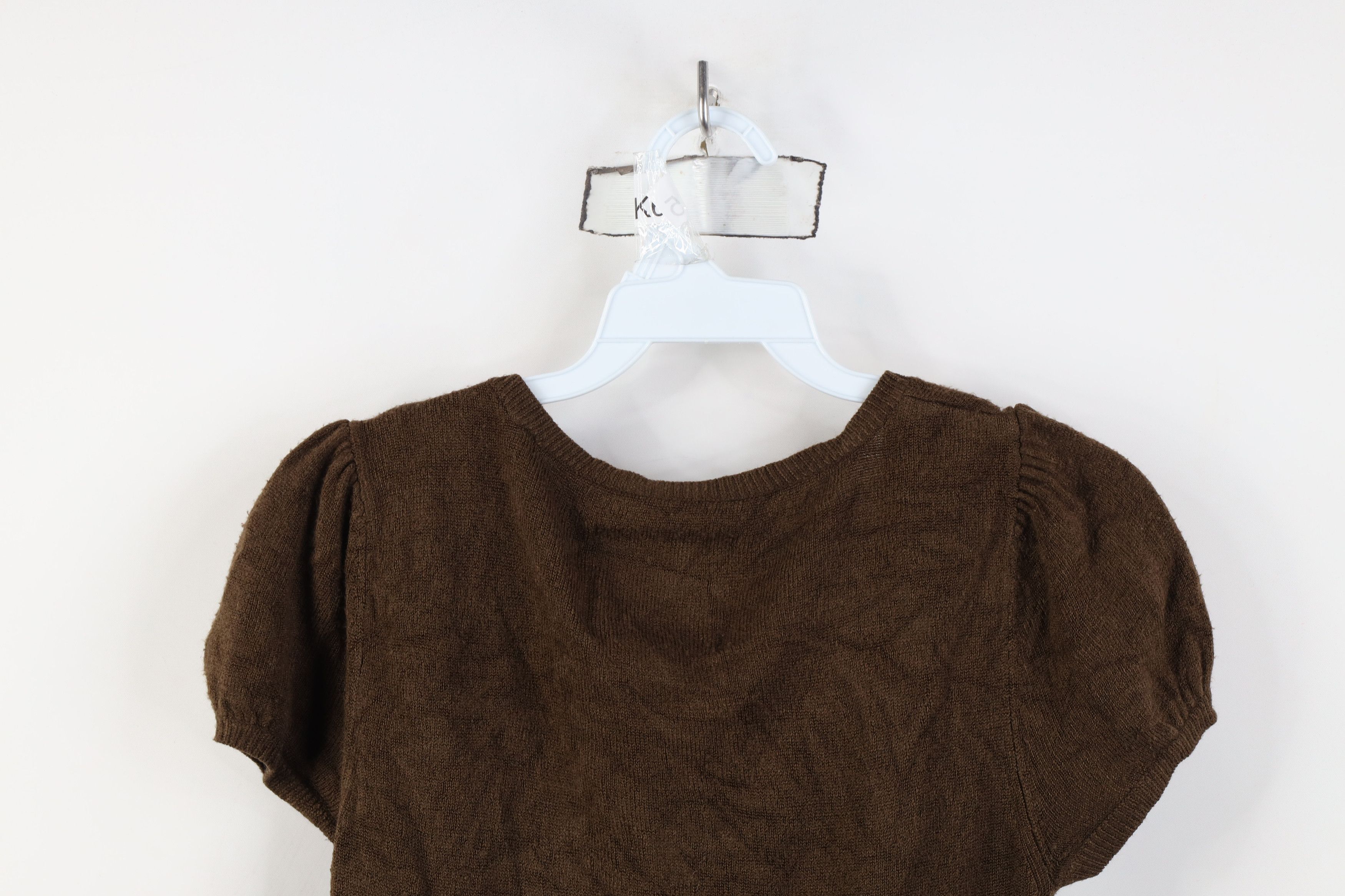 Vintage Vintage 90s Y2K Babydoll Ribbed Knit Short Sleeve Sweater Size M / US 6-8 / IT 42-44 - 13 Thumbnail