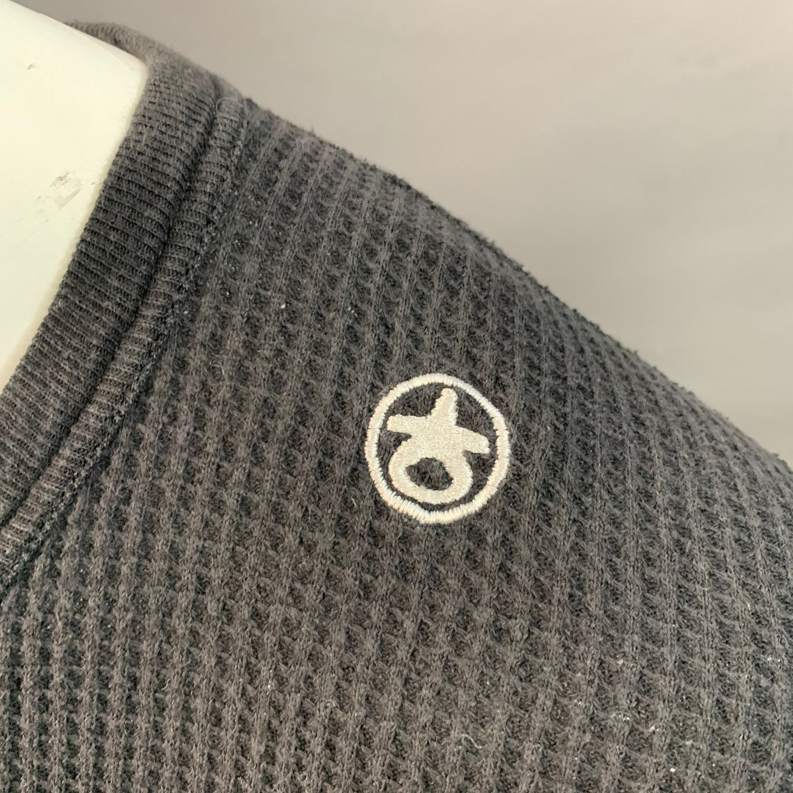 Nice Collective Size L Black White Waffle Knit Cotton Long Sleeve Pullover Size US L / EU 52-54 / 3 - 4 Thumbnail