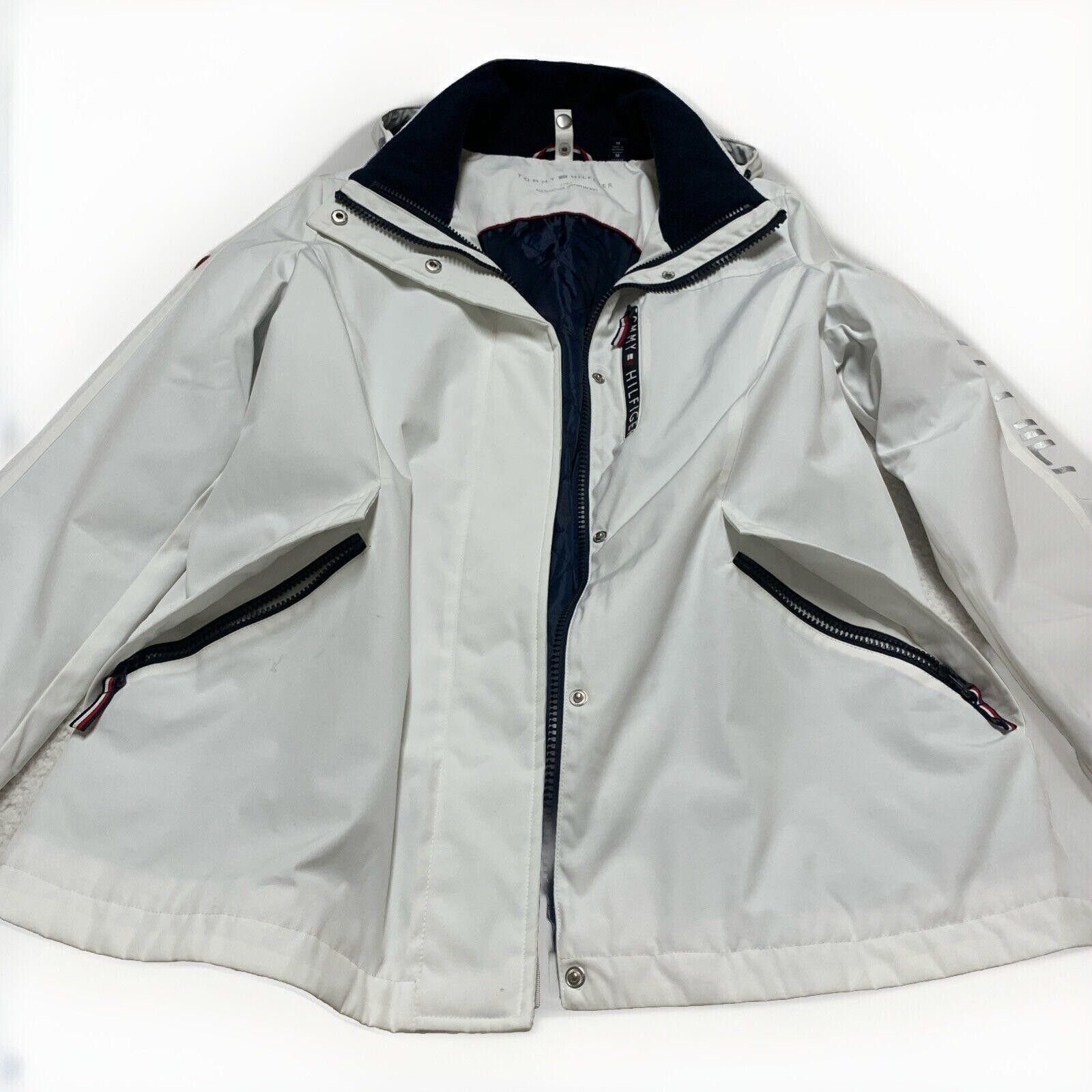 Tommy Hilfiger Tommy Hilfiger Women's M White Weather Hood Jacket Rain Coat Size M / US 6-8 / IT 42-44 - 8 Thumbnail