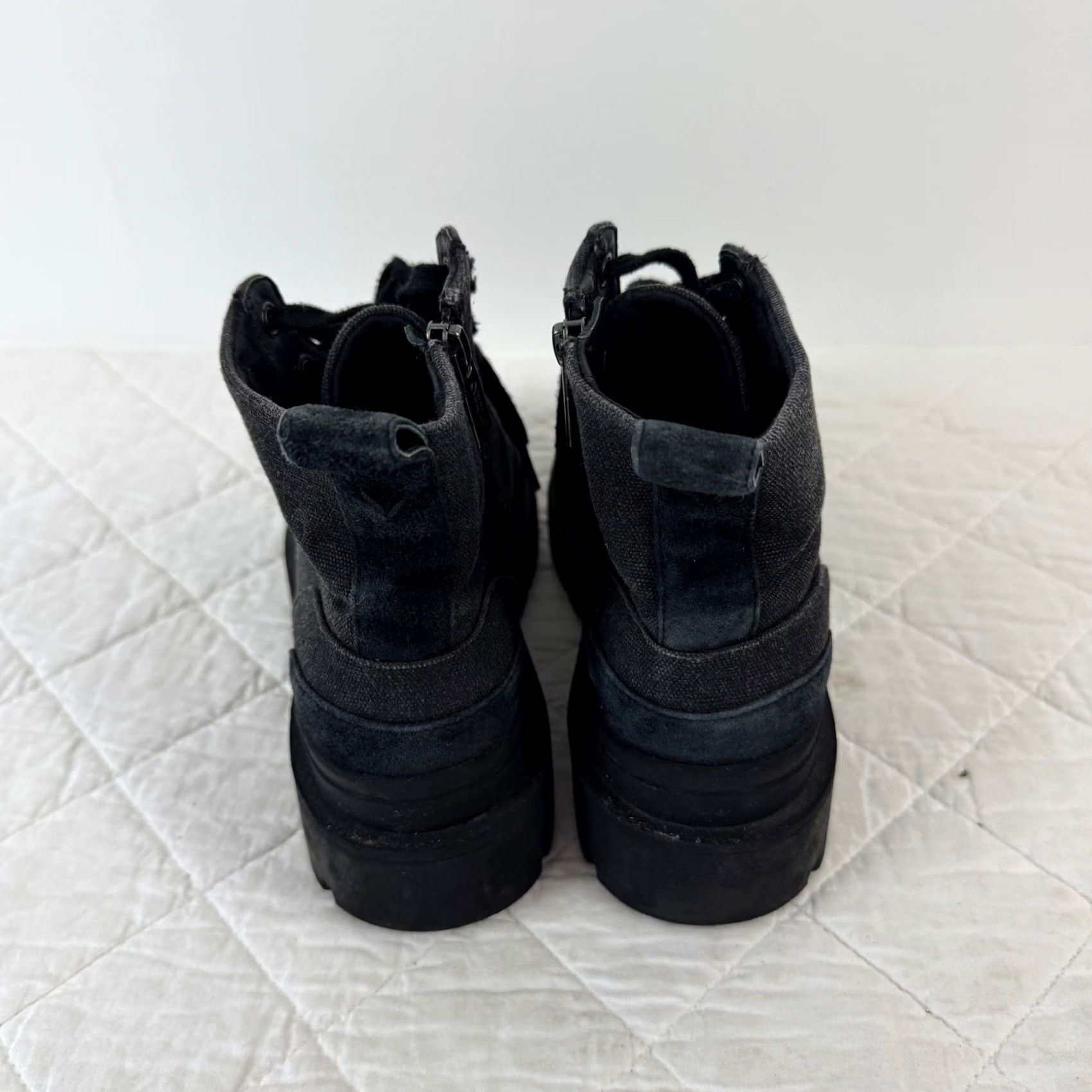 Vionic Vionic Mellie Women Black Waterproof Canvas Suede Lug Sole Lace Up Boots Sz 6.5 Size US 7 / IT 37 - 4 Thumbnail