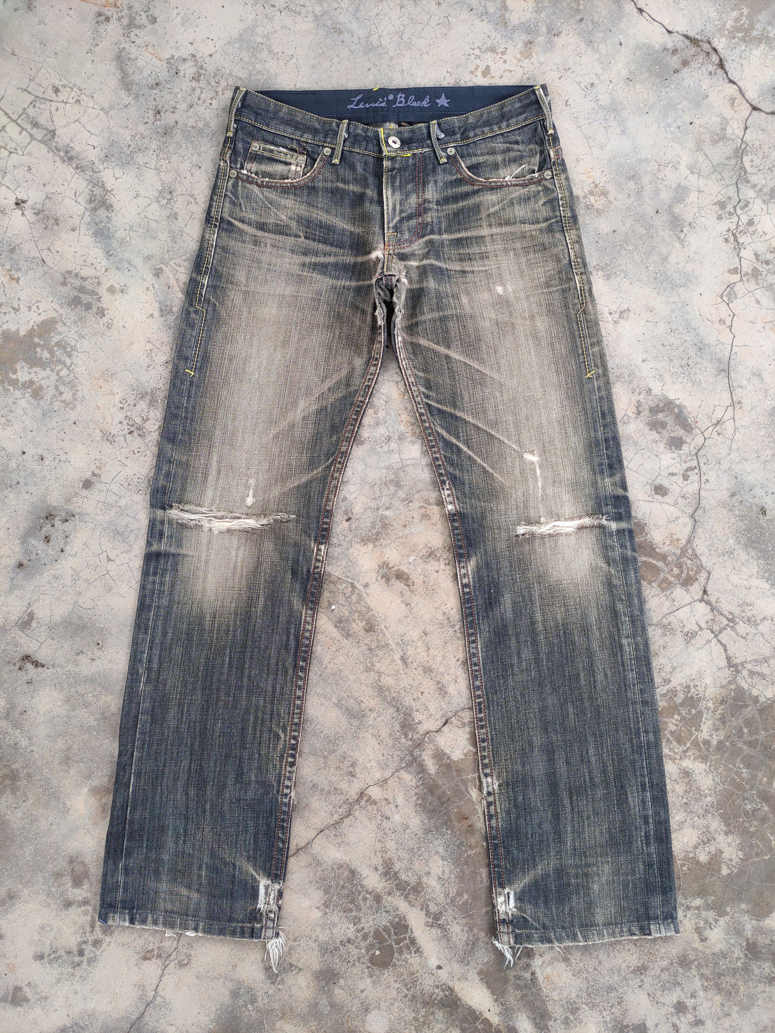 Levi's Vintage Clothing VINTAGE LEVI'S BLACK RUSTY RIPPED DENIM JEANS PANTS Size US 32 / EU 48 - 1 Thumbnail