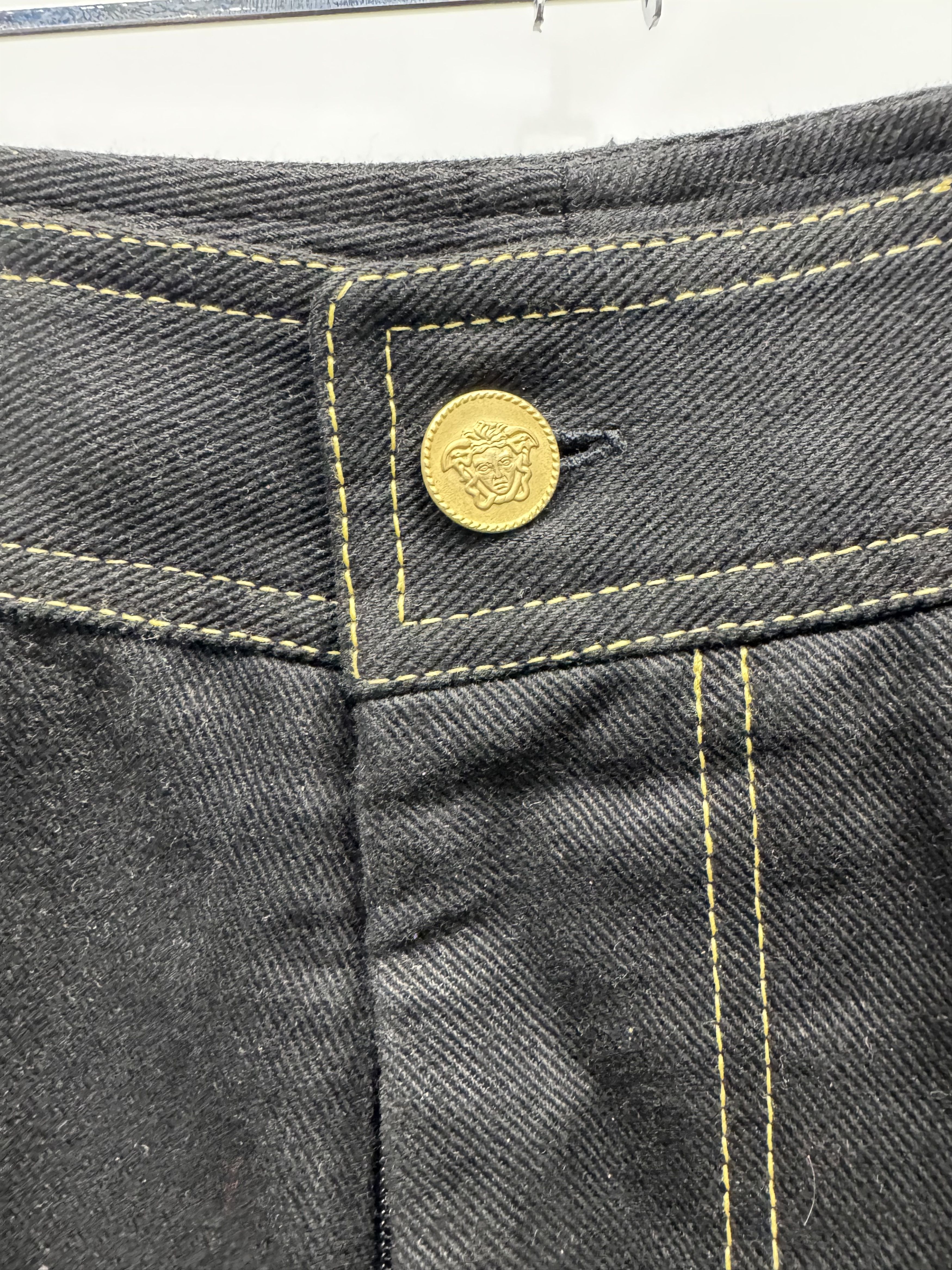 Versace Vintage Gianni Versace Leather Panel Denim Jeans Size US 32 / EU 48 - 3 Thumbnail