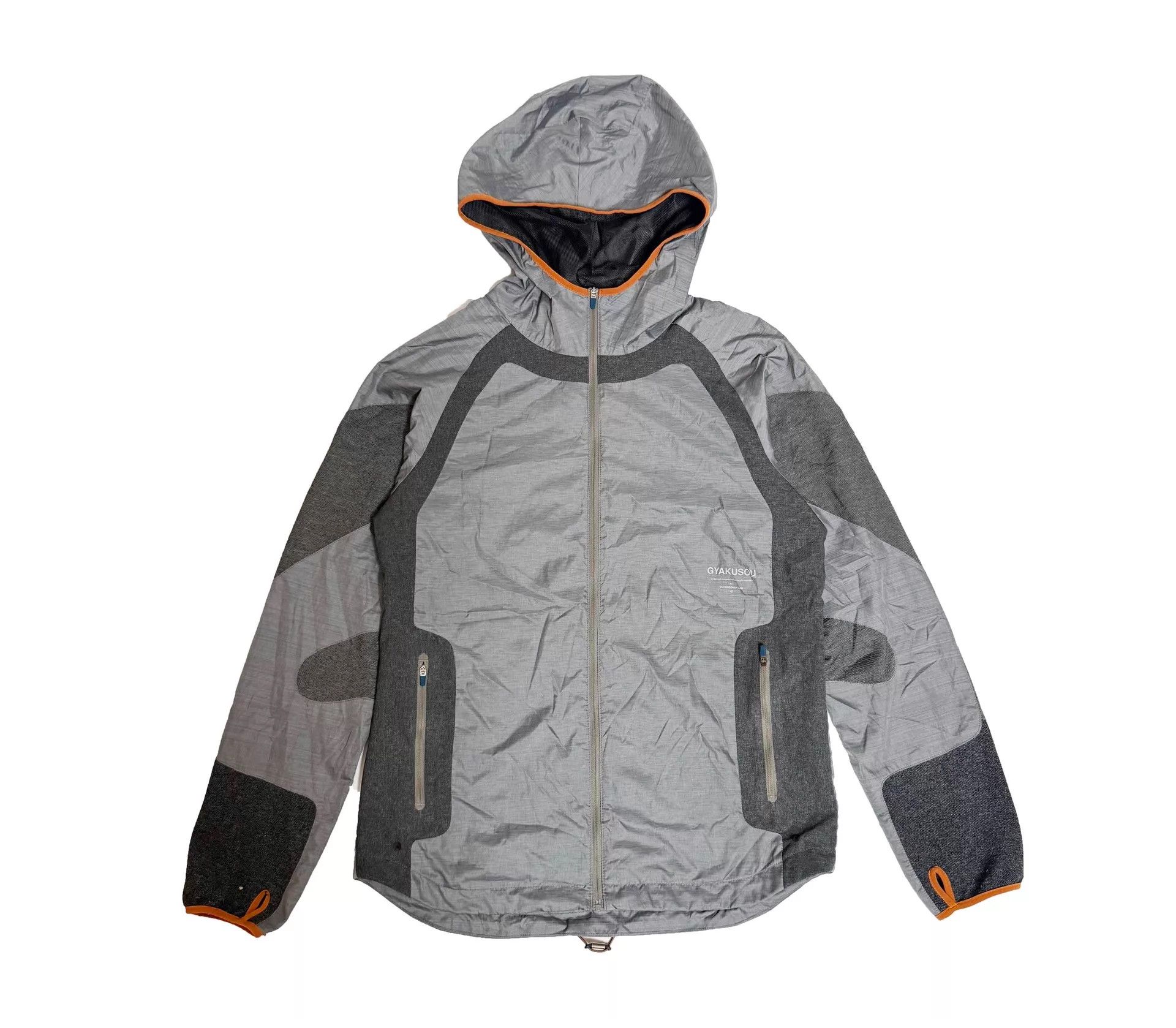 Nike GYAKUSOU Nike Lab Hooded Running Jacket Silver Gray Orange Size US L / EU 52-54 / 3 - 2 Thumbnail