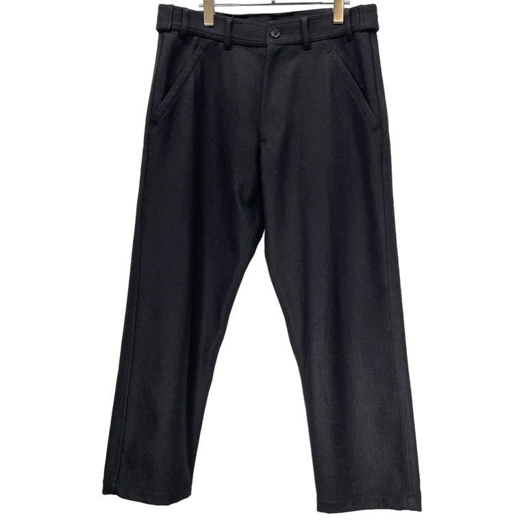 Casual Pants Wool Wide Tapered Side Adjuster Black