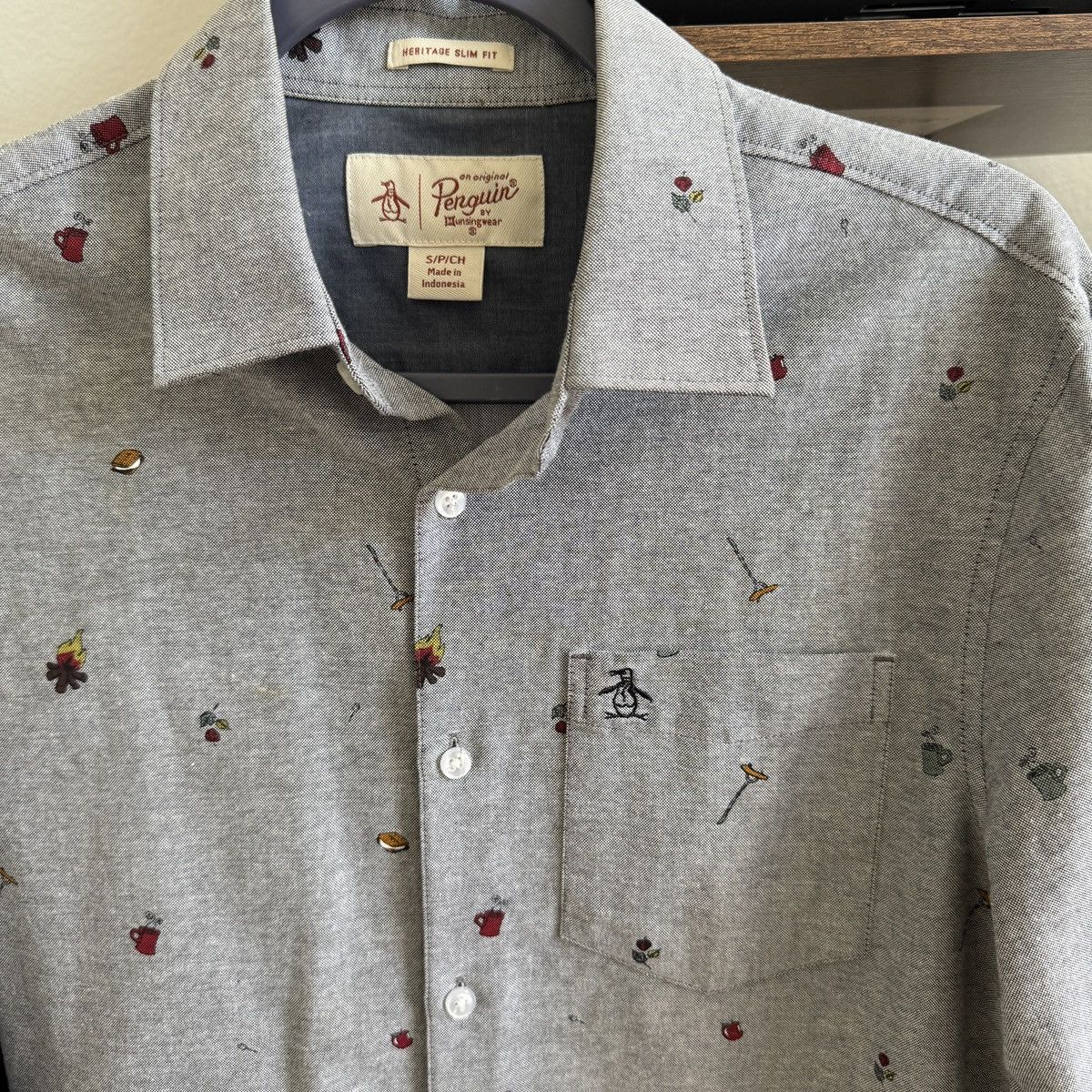Original Penguin PENGUIN Mens Heritage Slim Fit denim long sleeve Shirt S Size US S / EU 44-46 / 1 - 2 Thumbnail