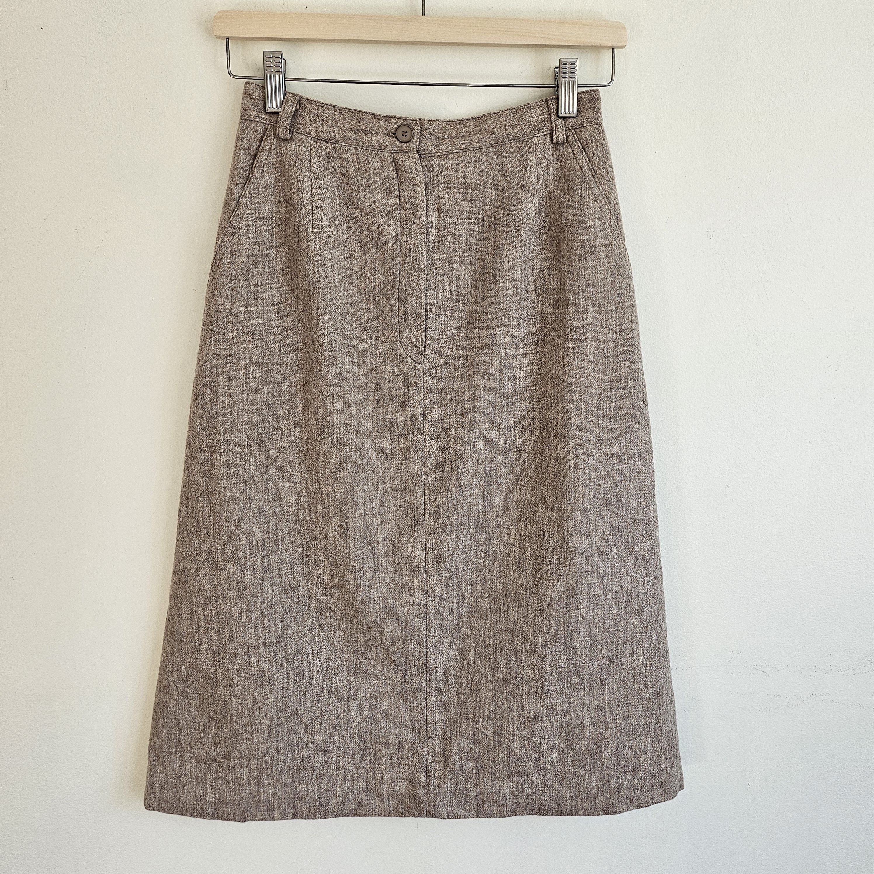 Vintage Women's 25" Vintage Classic Tailored Ivory Wool Skirt Size 25" / US 0 / IT 36 - 2 Thumbnail