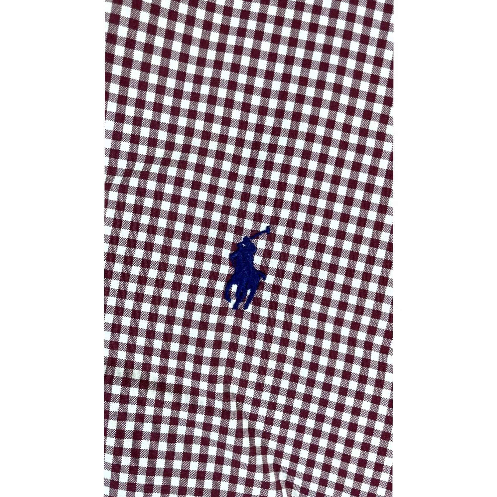 Ralph Lauren Ralph Lauren Shirt Mens M Maroon Gingham Button Down Custom Fit Long Sleeve Size US M / EU 48-50 / 2 - 7 Thumbnail