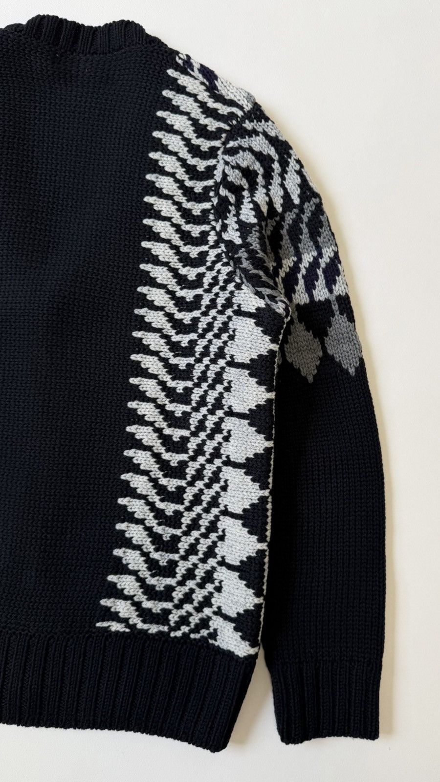 Dries Van Noten ‘Abstract Patterned’ Black Wool Cardigan Size US M / EU 48-50 / 2 - 15 Thumbnail