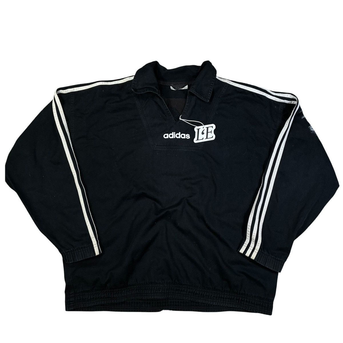 Adidas Vintage Adidas Track Jacket Black 90s 3 Stripe Windbreaker L Size US L / EU 52-54 / 3 - 1 Thumbnail