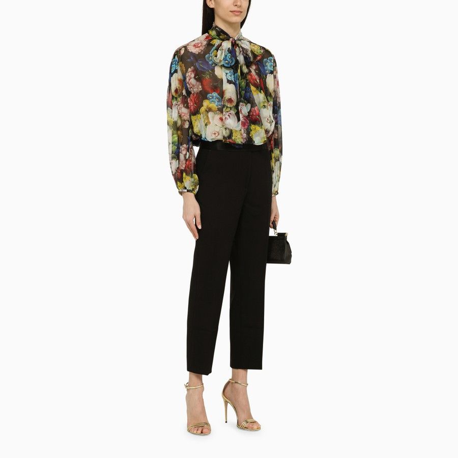 Dolce & Gabbana o1d2blof0824 Flower Print Shirt in Multicolor Size M / US 6-8 / IT 42-44 - 2 Thumbnail