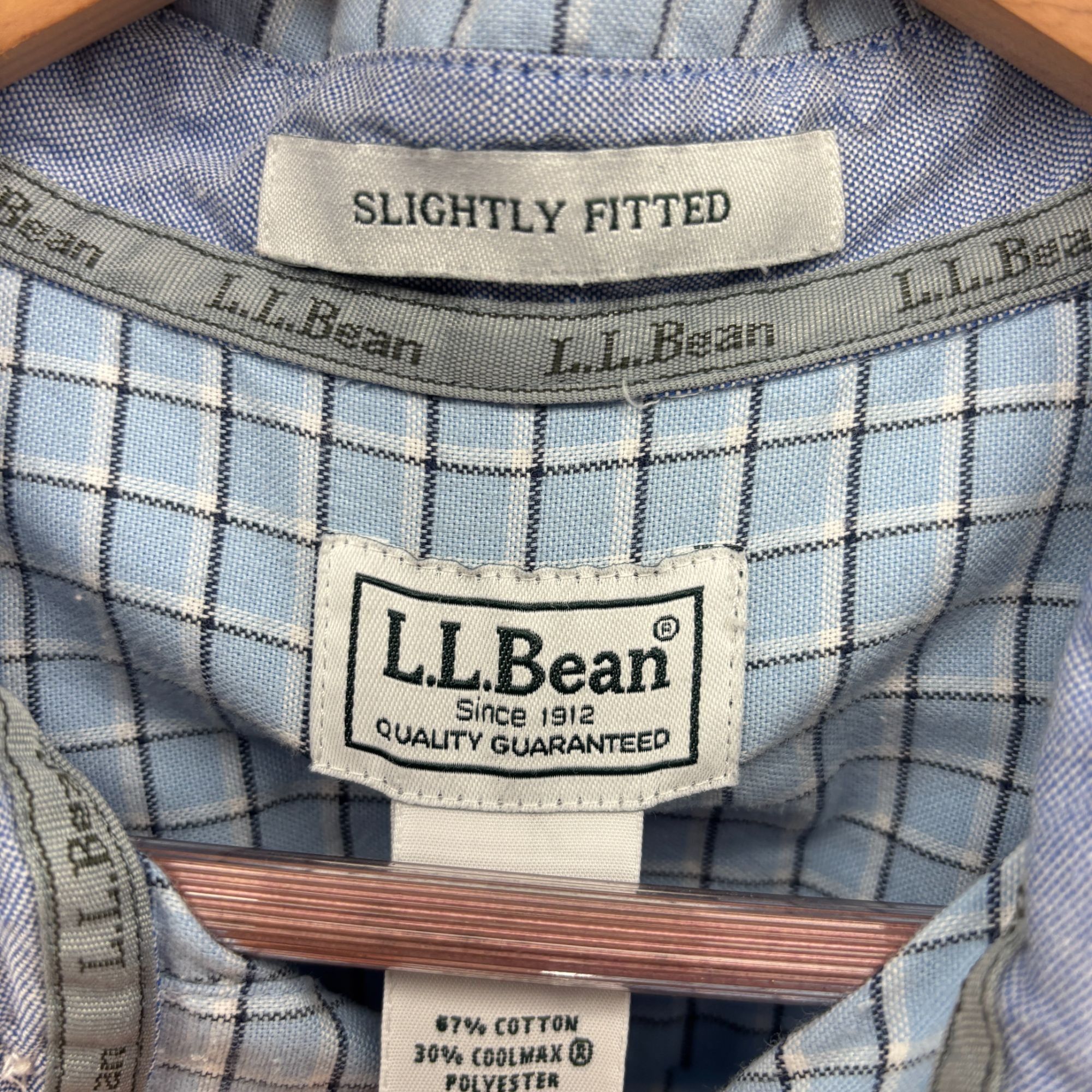 L.L. Bean LL Bean Button Shirt Mens Large Tall Blue Plaid Slightly Fit Size US M / EU 48-50 / 2 - 4 Thumbnail