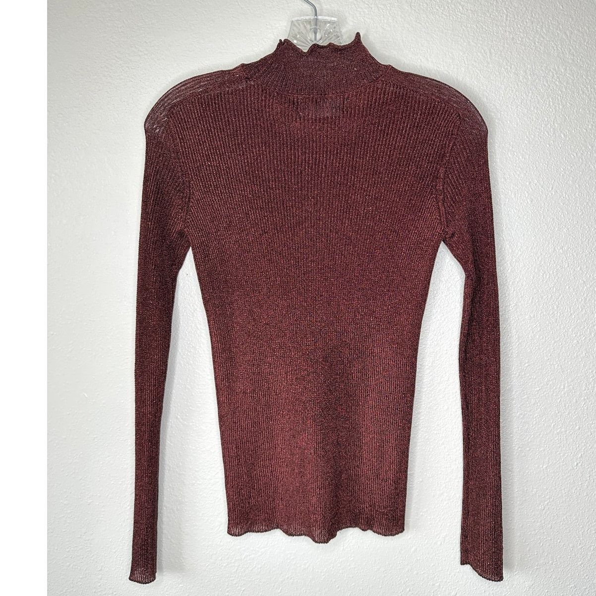 Other NWT With Black Victoria Metallic Bronze Ruffle Mock Neck S Size S / US 4 / IT 40 - 6 Thumbnail