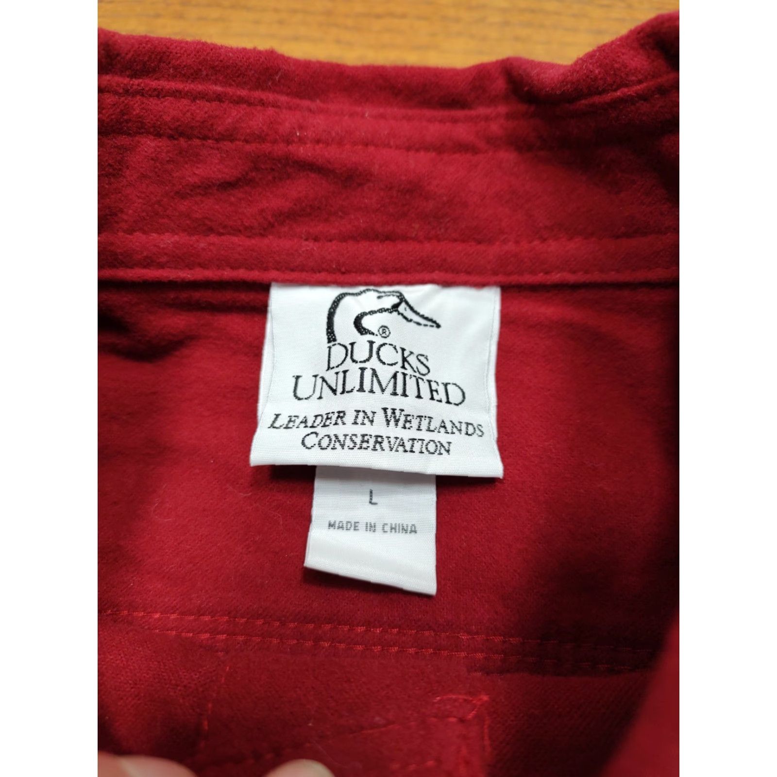 Vintage Ducks Unlimited Shirt Mens Large Red Chamois Flannel Long Sleeve Button-Up Embroidered Pocket Outdoor Nature Ducks Hunting Size US L / EU 52-54 / 3 - 5 Thumbnail