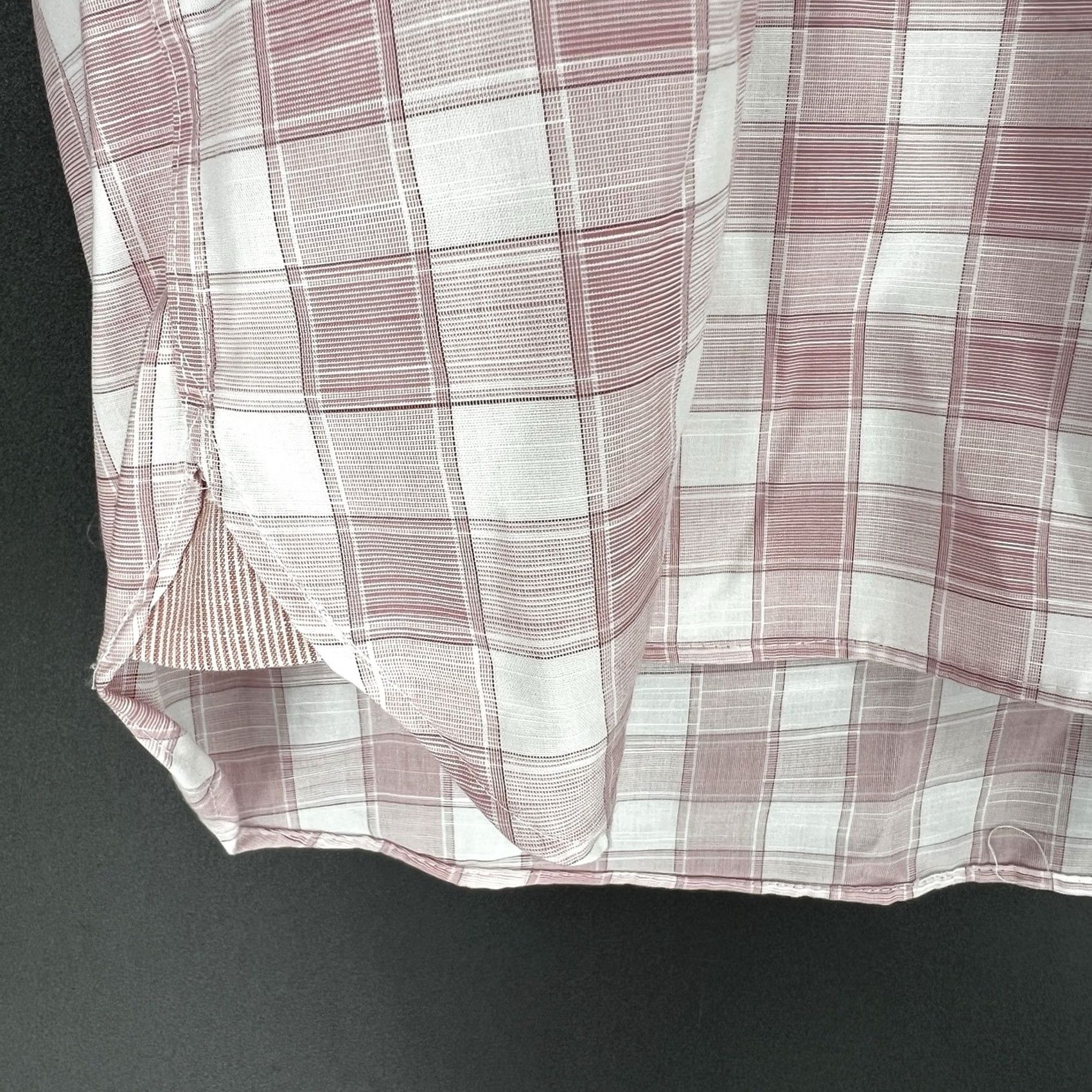 Joseph Abboud Joseph Abboud Dress Shirt Mens Size XL Pink White Plaid Check Non Iron Button Up Size 46R - 6 Thumbnail