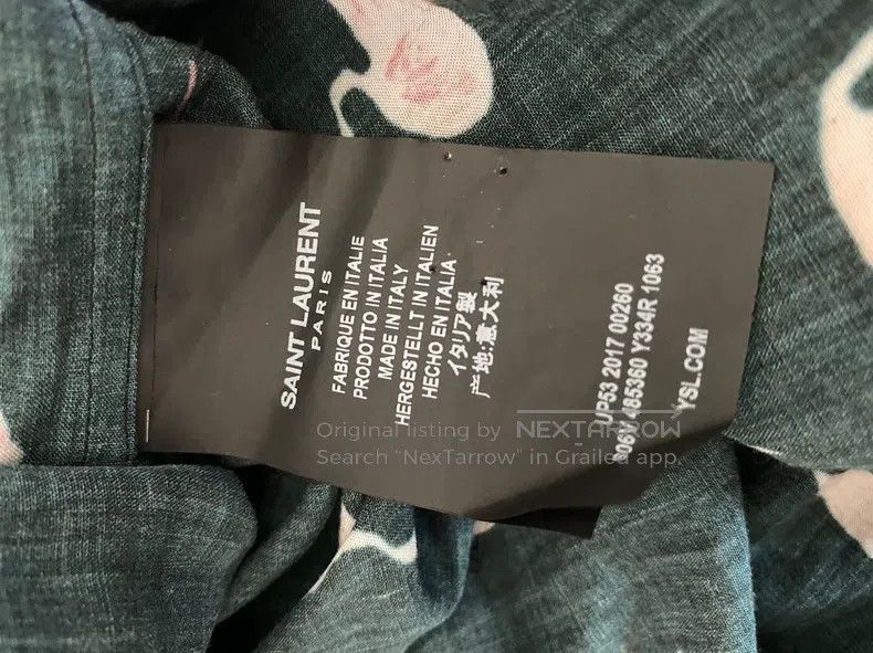 Saint Laurent Paris Saint Laurent Paris size 40 Silk Flamingo Shirt Size US XXS / EU 40 - 3 Thumbnail