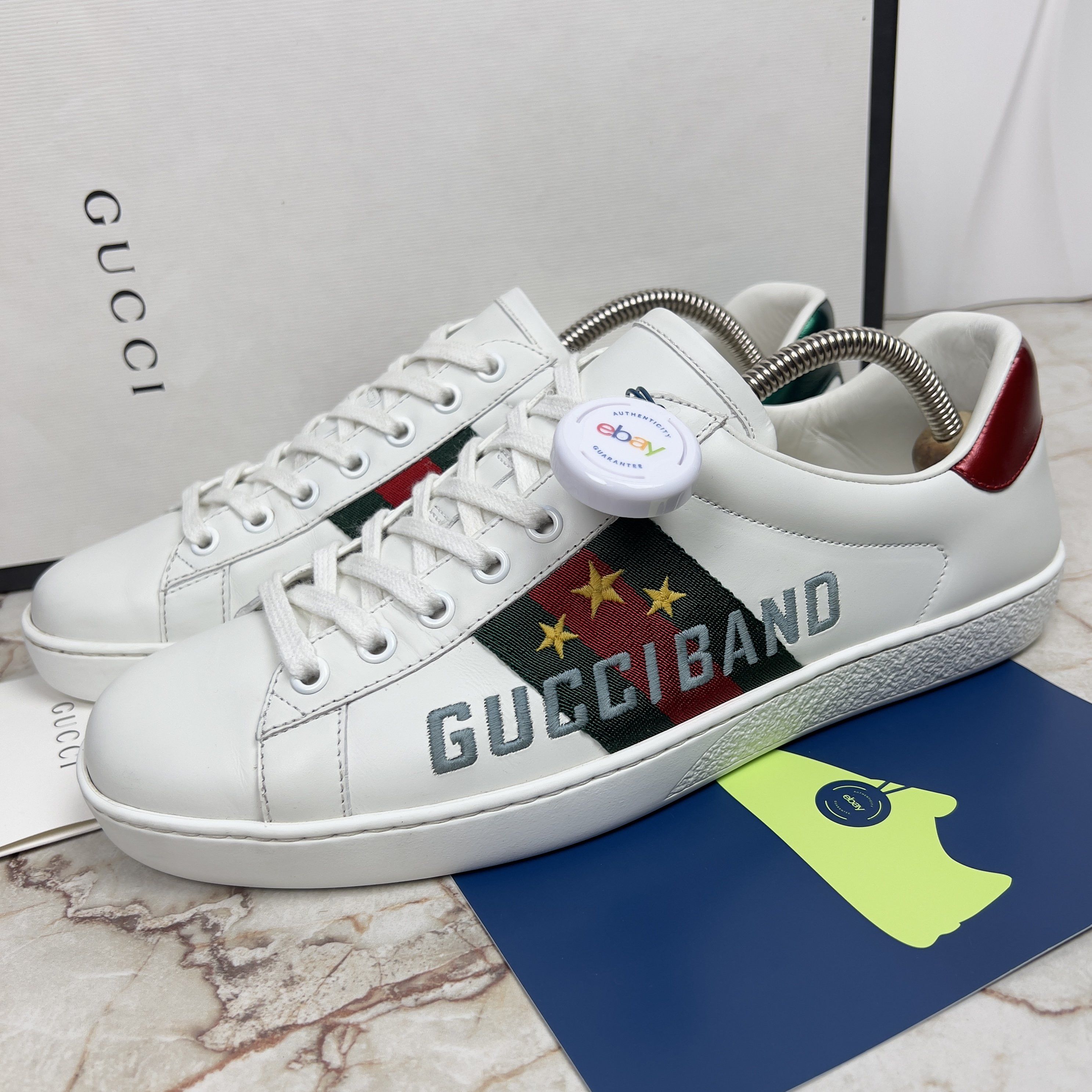Ace Band Web Embroidered Stars Sneaker Leather