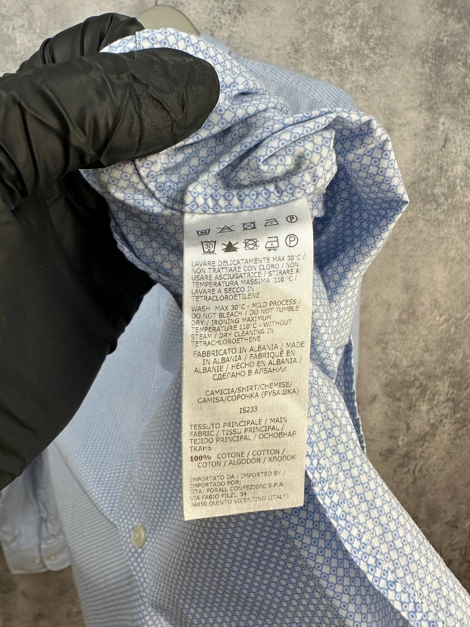Pal Zileri Pal Zileri Luxury Cotton Poplin Micro Geometric Shirt Size US XXL / EU 58 / 5 - 12 Thumbnail