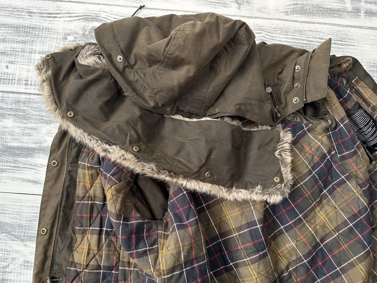 Barbour BARBOUR KELSALL Wax Parka Jacket Fur Hood Women’s Coat Size M / US 6-8 / IT 42-44 - 20 Thumbnail