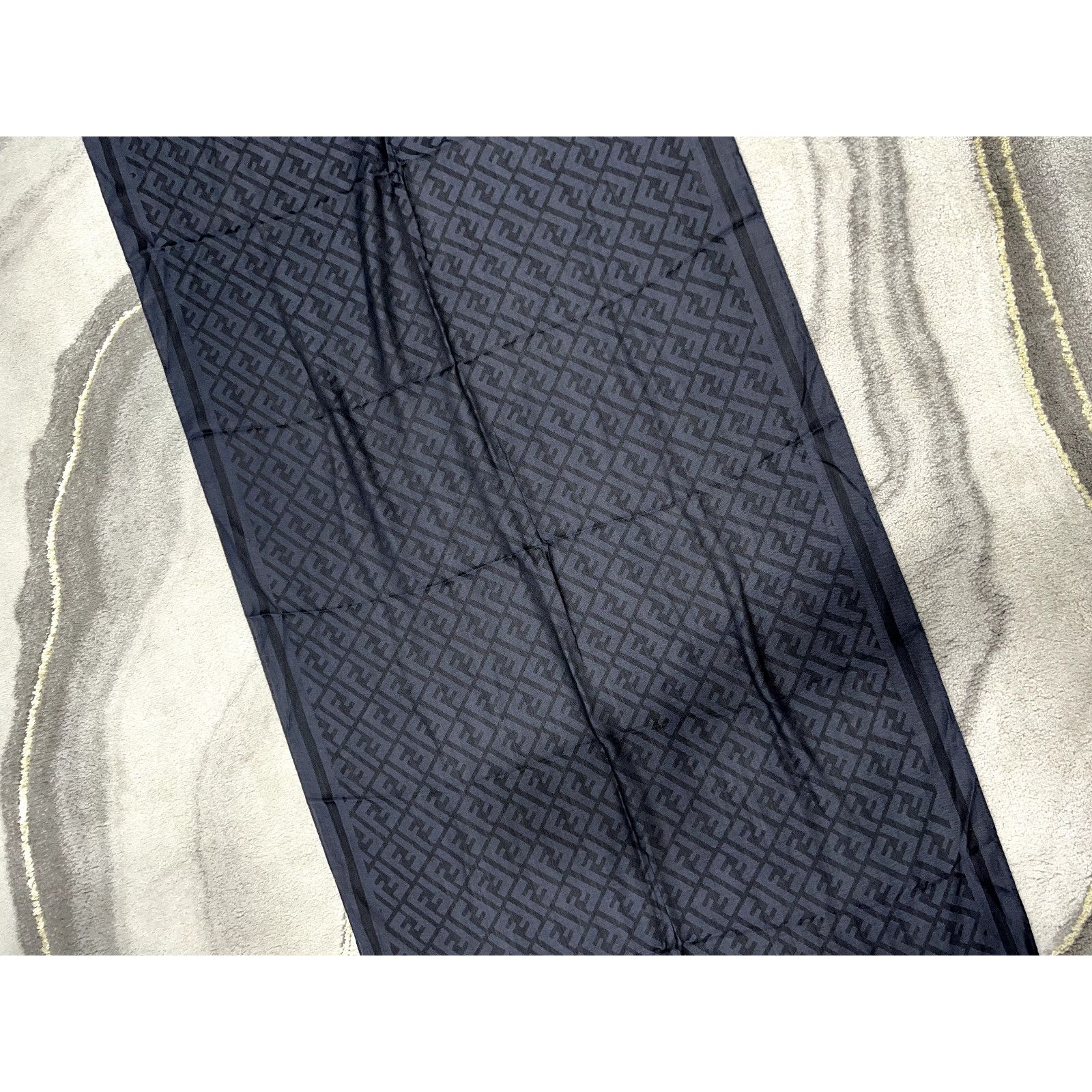 Fendi Fendi Monogram Logo Silk Fringe Hem Wrap Shawl Stole Scarf Size ONE SIZE - 12 Thumbnail