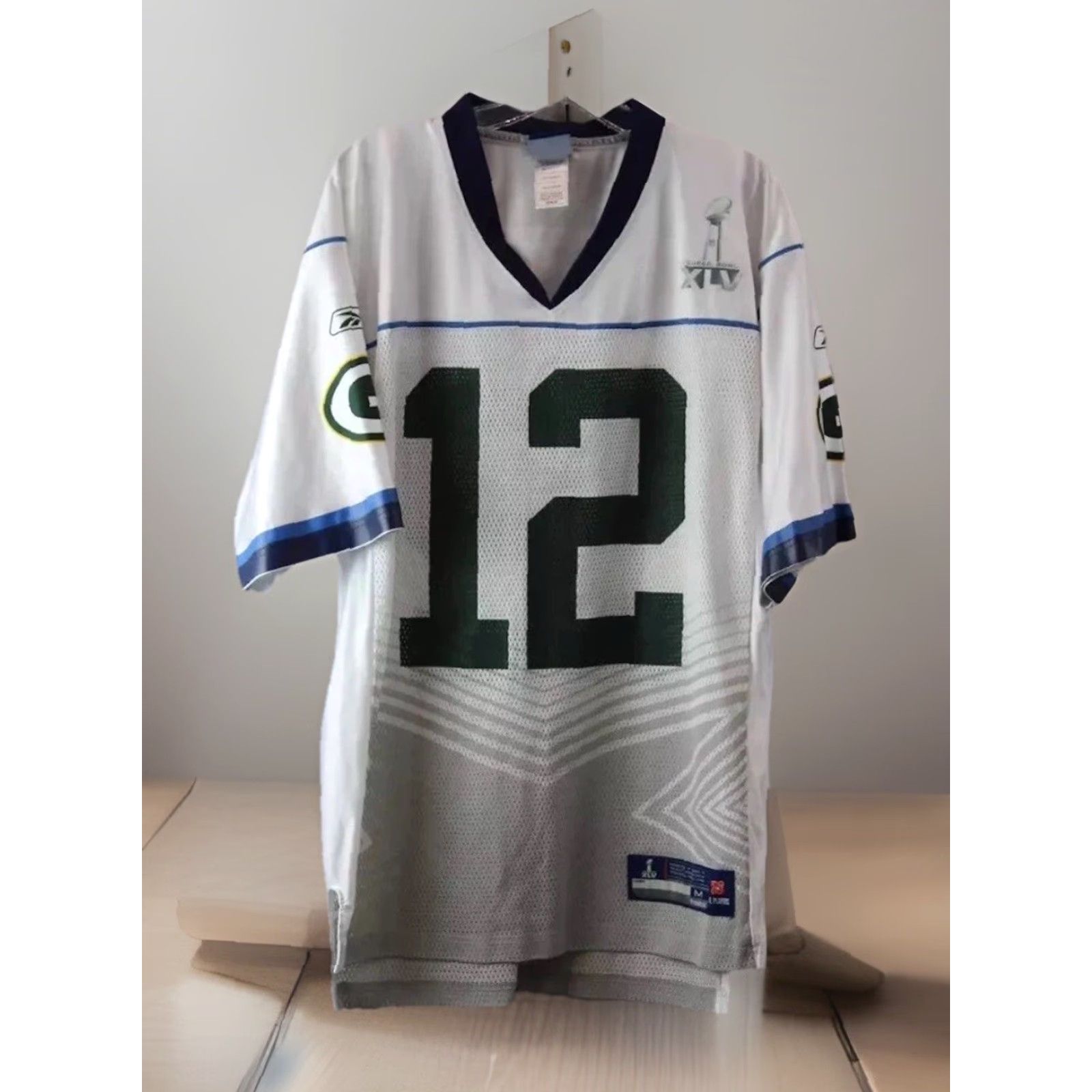 NFL Reebok NFL Green Bay Packers #12 Aaron Rodgers 2011 Superbowl Jersey Mens Size M White Size US M / EU 48-50 / 2 - 2 Thumbnail
