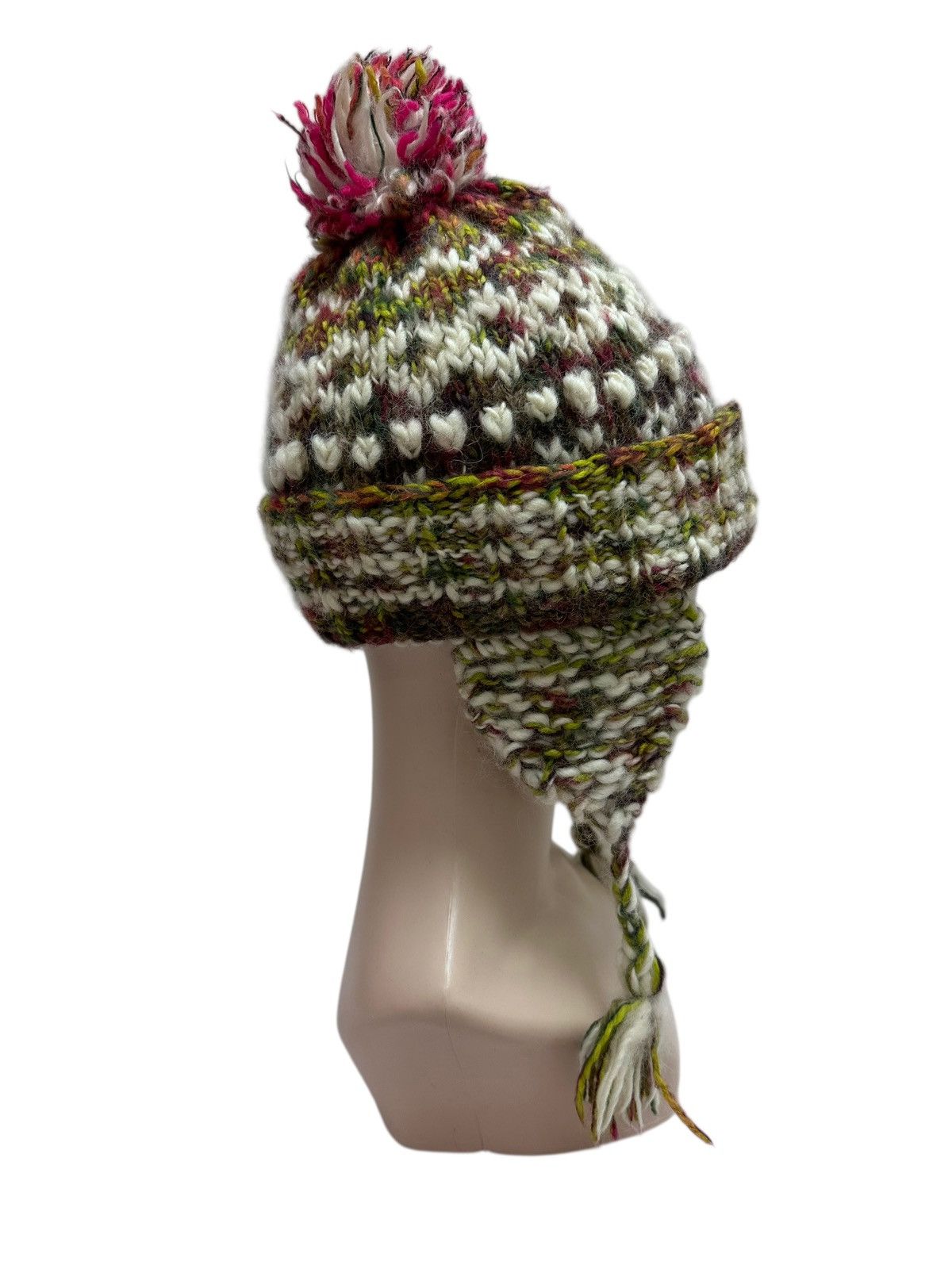 Beams Japan 🇯🇵 Beams Boy Wool Hand Knitted Earflap Beanie Japan Size ONE SIZE - 4 Thumbnail