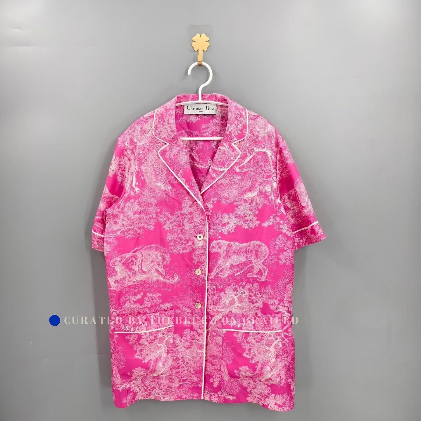 Dior Dior Pink Zoo Collection Silk Short-Sleeve Shirt Size M / US 6-8 / IT 42-44 - 1 Thumbnail