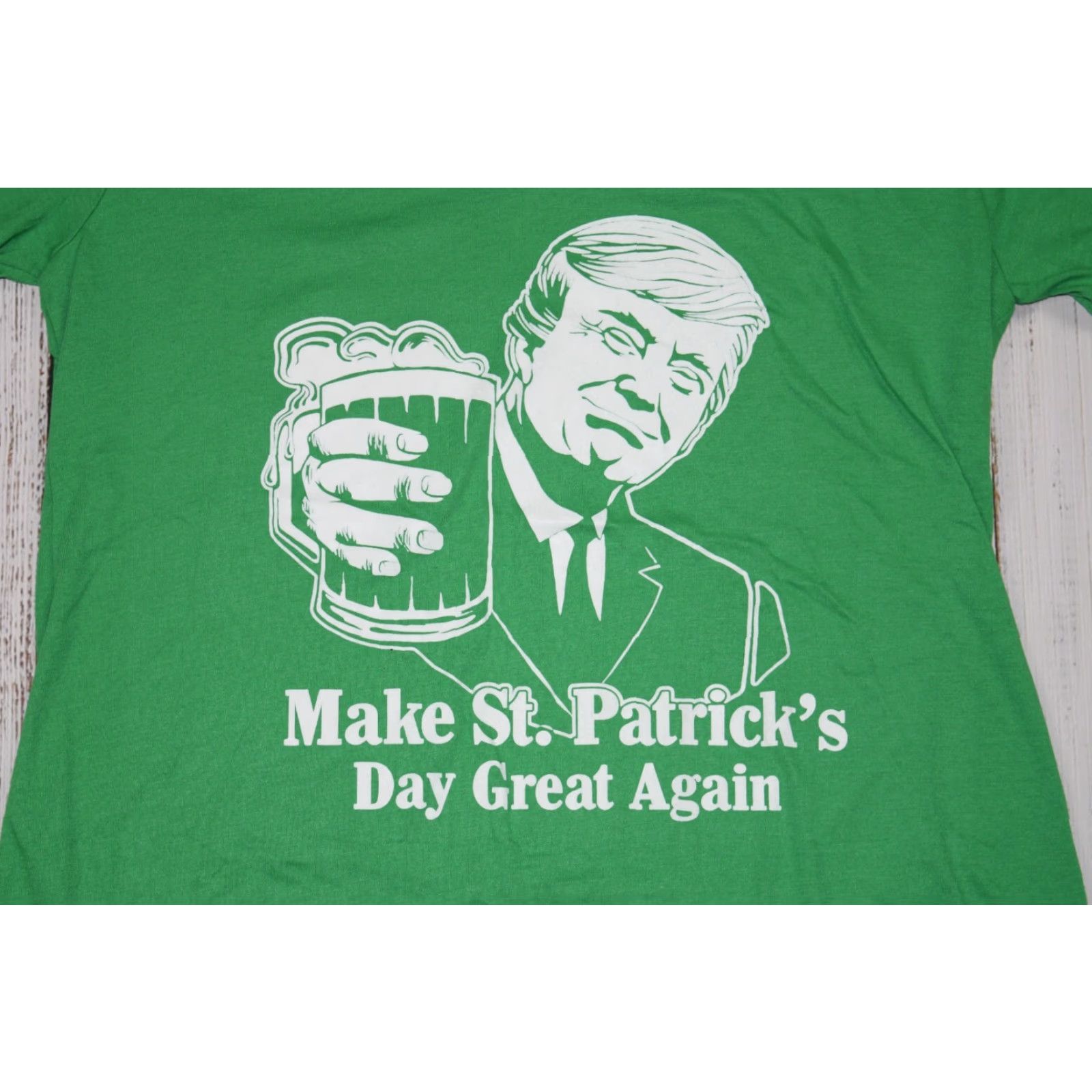 Greats TRUMP MAKE ST PATRICKS DAY GREAT AGAIN SHIRT Womens V-Neck T-Shirt XL Green Holiday Patriotic Size XL / US 12-14 / IT 48-50 - 2 Thumbnail