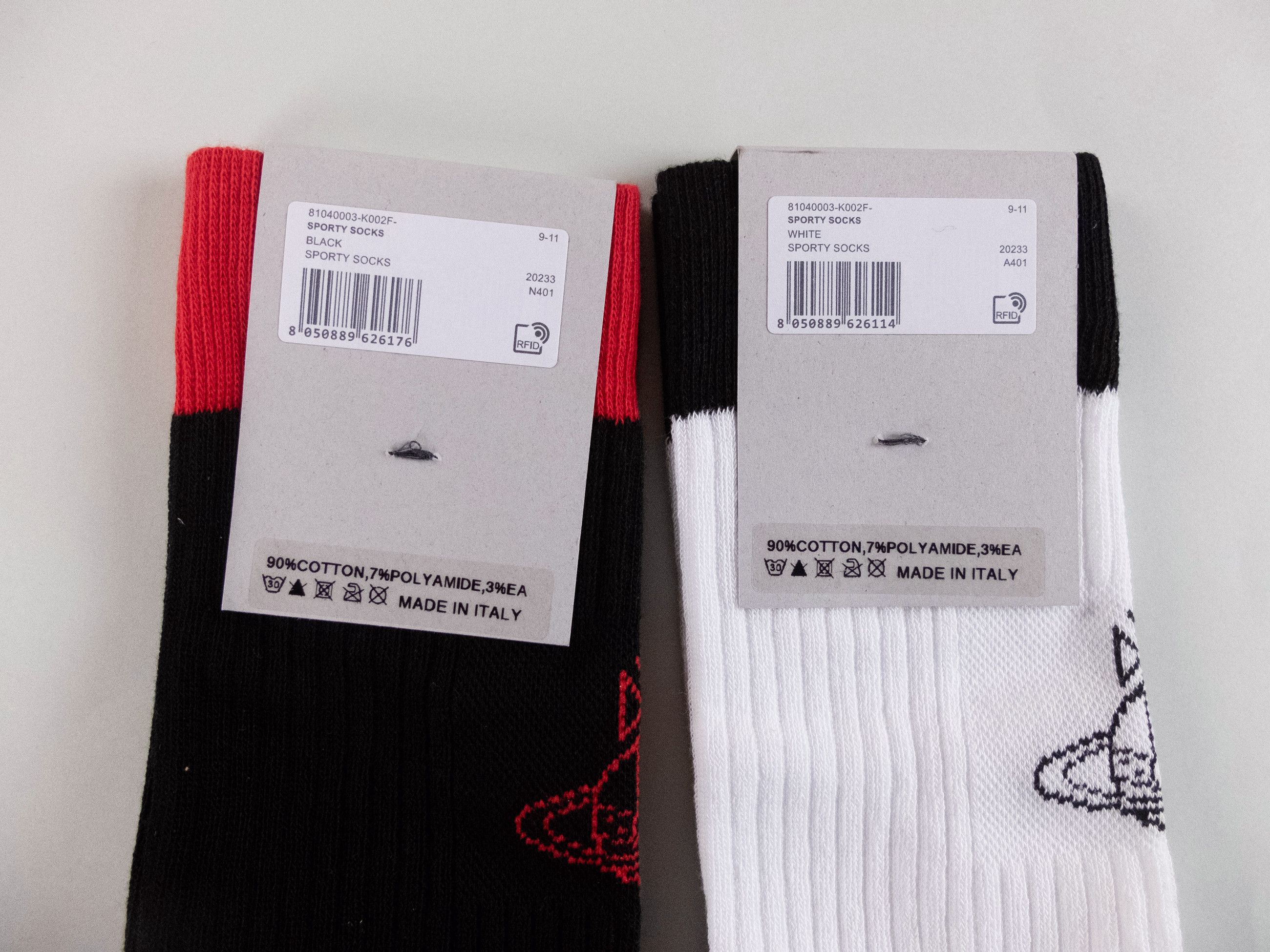Vivienne Westwood 4 pairs VIVIENNE WESTWOOD white & black orb crew socks 9-11 Size ONE SIZE - 4 Thumbnail