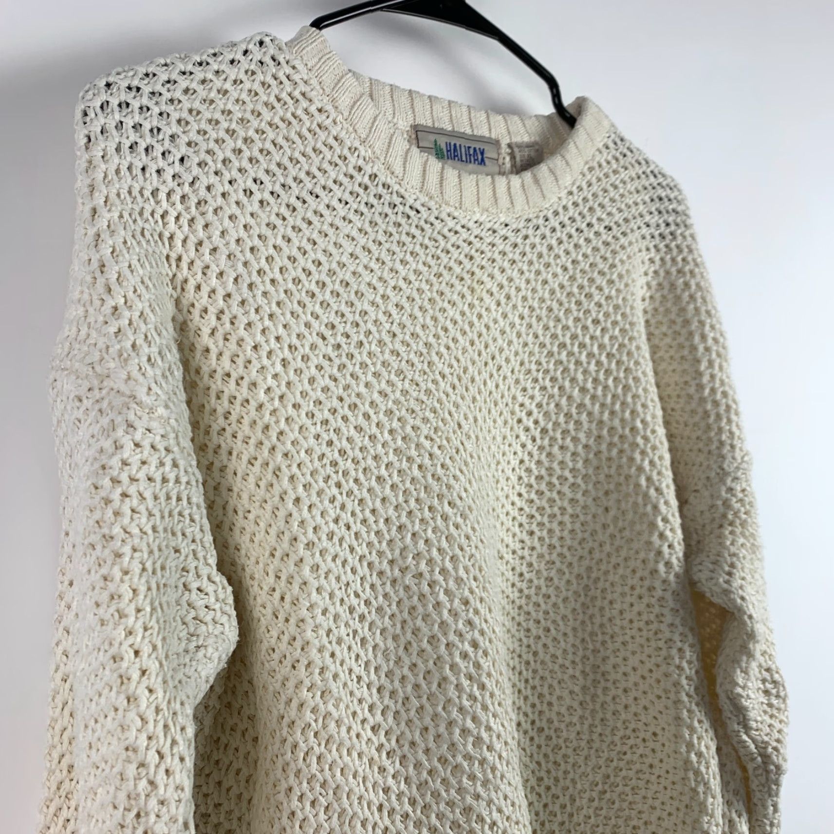 Vintage VINTAGE Halifax Outfitters Cream Open Weave Sweater Womens XL Size XL / US 12-14 / IT 48-50 - 2 Thumbnail