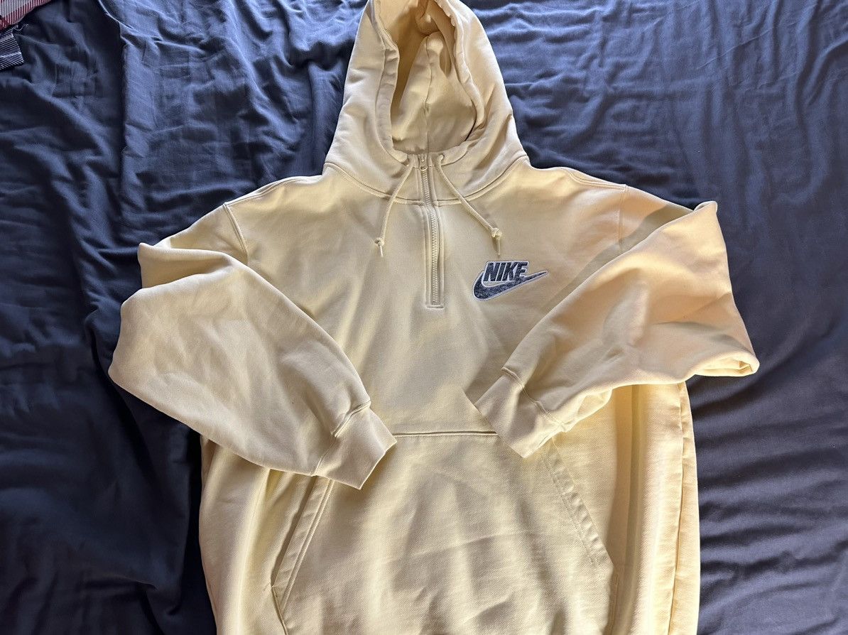 image of Nike x Supreme Half Zip Hoodie Yellow, Men's (Size Large)