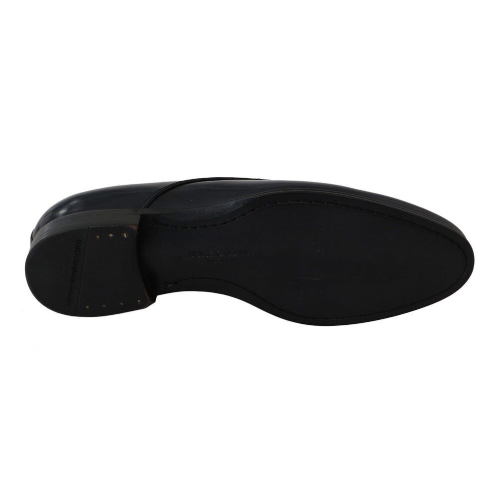 Dolce & Gabbana Dolce & Gabbana Elegant Dark Blue Leather Derby Dress Shoes Size US 6 / EU 39 - 2 Thumbnail