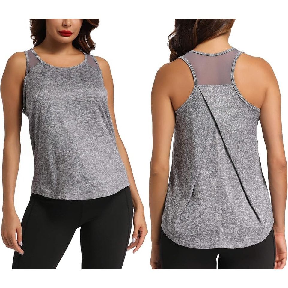 Other NWT Aeuui Heathered Gray Racerback Pleated Mesh Tank Top XL Size XL / US 12-14 / IT 48-50 - 1 Thumbnail