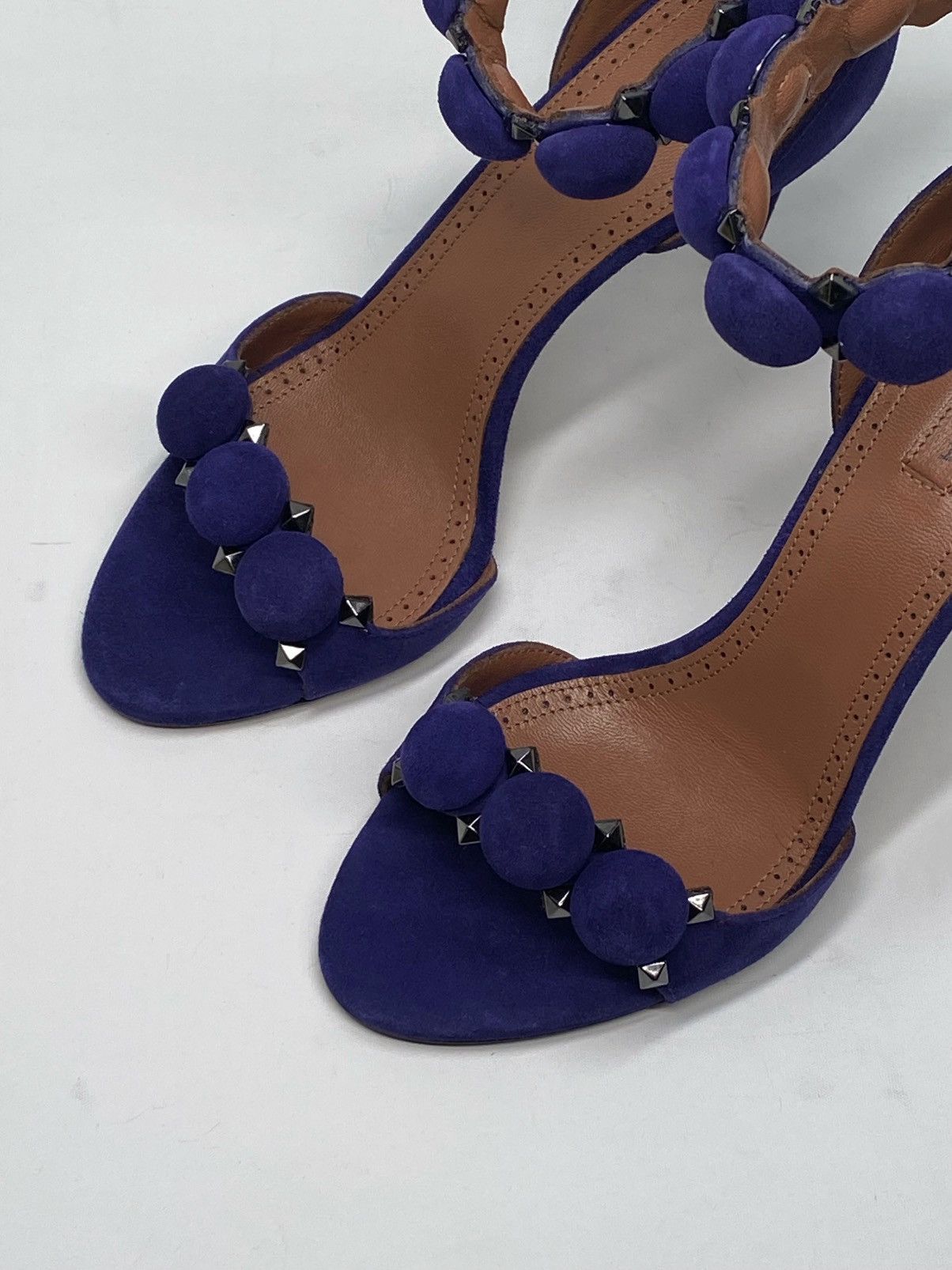 Alaia Alaia Bombe 90 Studded Suede Leather Sandals size 36.5 Size US 6.5 / IT 36.5 - 7 Thumbnail