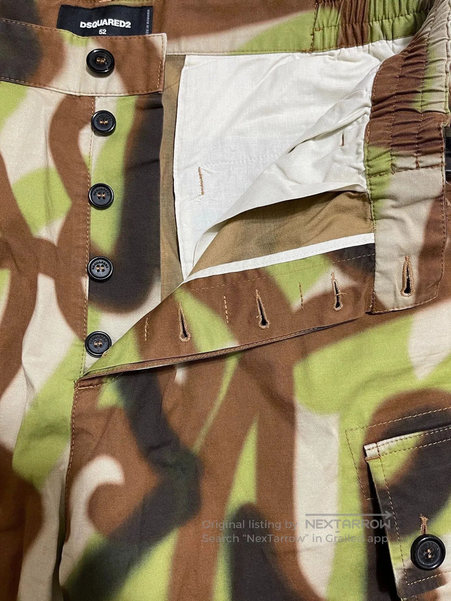 Dsquared2 Multi Camouflage Print Long Sleeve Button. Size US XS / EU 42 / 0 - 4 Thumbnail