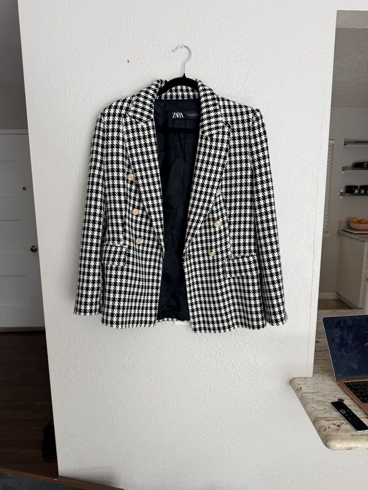 Zara Zara houndstooth double breasted blazer jacket M Size M / US 6-8 / IT 42-44 - 5 Thumbnail