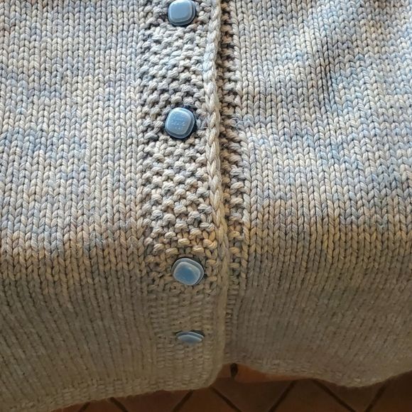 Vintage Vintage Handmade Pure Wool Blue Lined Heavy Knit Button-Down Size XL / US 12-14 / IT 48-50 - 6 Thumbnail