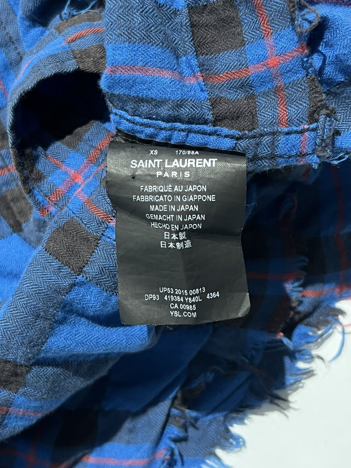 Saint Laurent Paris SS16 Saint Laurent “Surf Sound” Raw Hem Plaid Runway Flannel Size US S / EU 44-46 / 1 - 6 Thumbnail