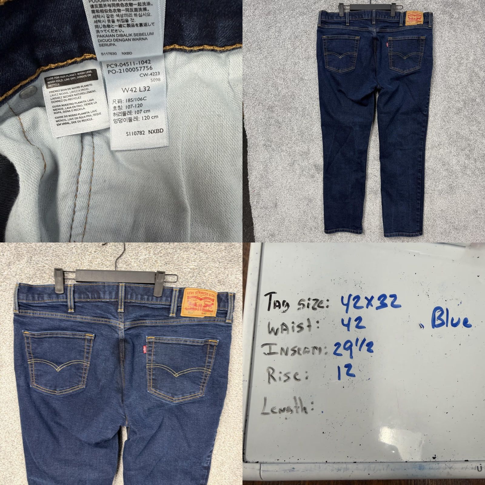 Levi's Levis Jeans 541 Mens 42x29.5 Blue Athletic Taper Stretch Denim Dark Wash Classic Size US 42 / EU 58 - 9 Thumbnail