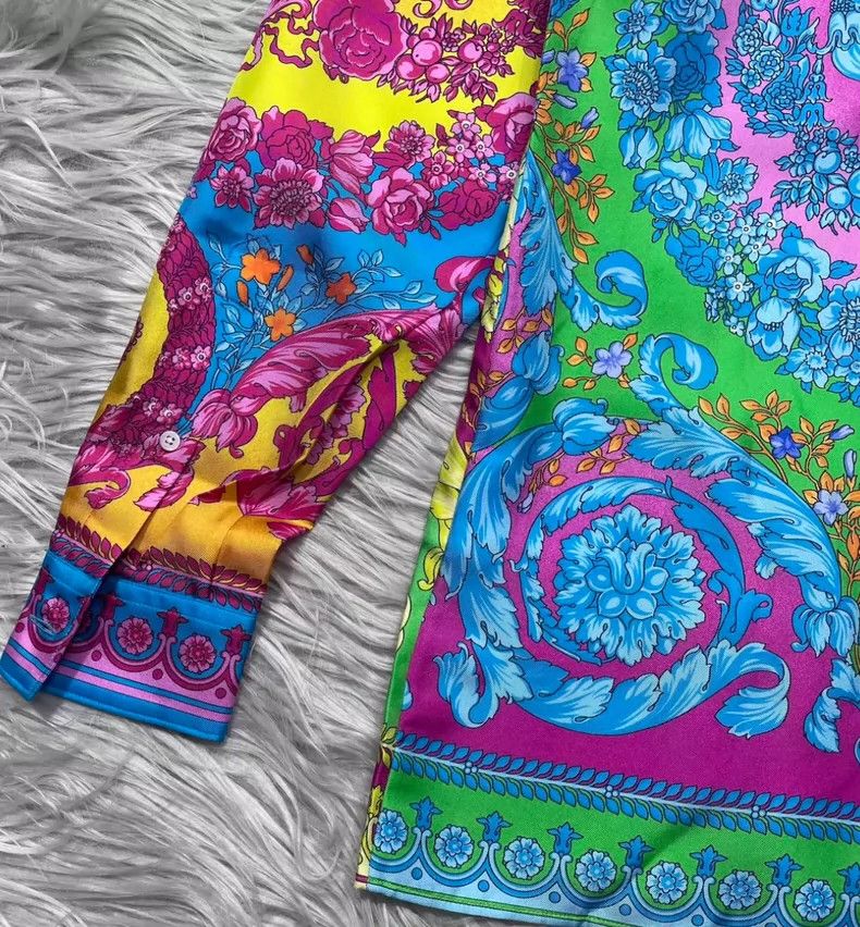 Versace Versace Baroque mulberry silk shirt Size US M / EU 48-50 / 2 - 5 Thumbnail