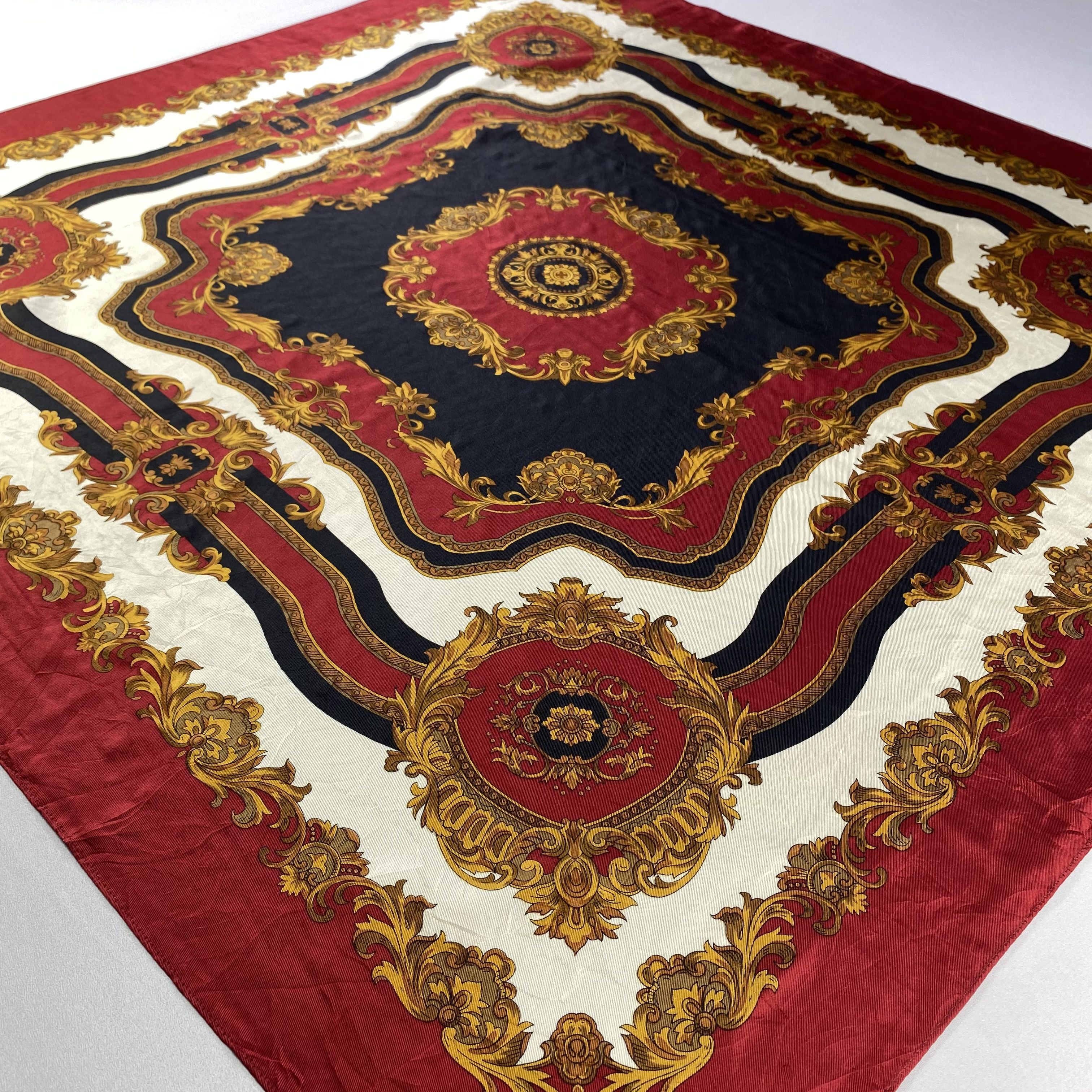 Japanese Brand × Vintage Vintage Italian Silk Scarf Hand Rolled Floral SS055 Size ONE SIZE - 3 Thumbnail